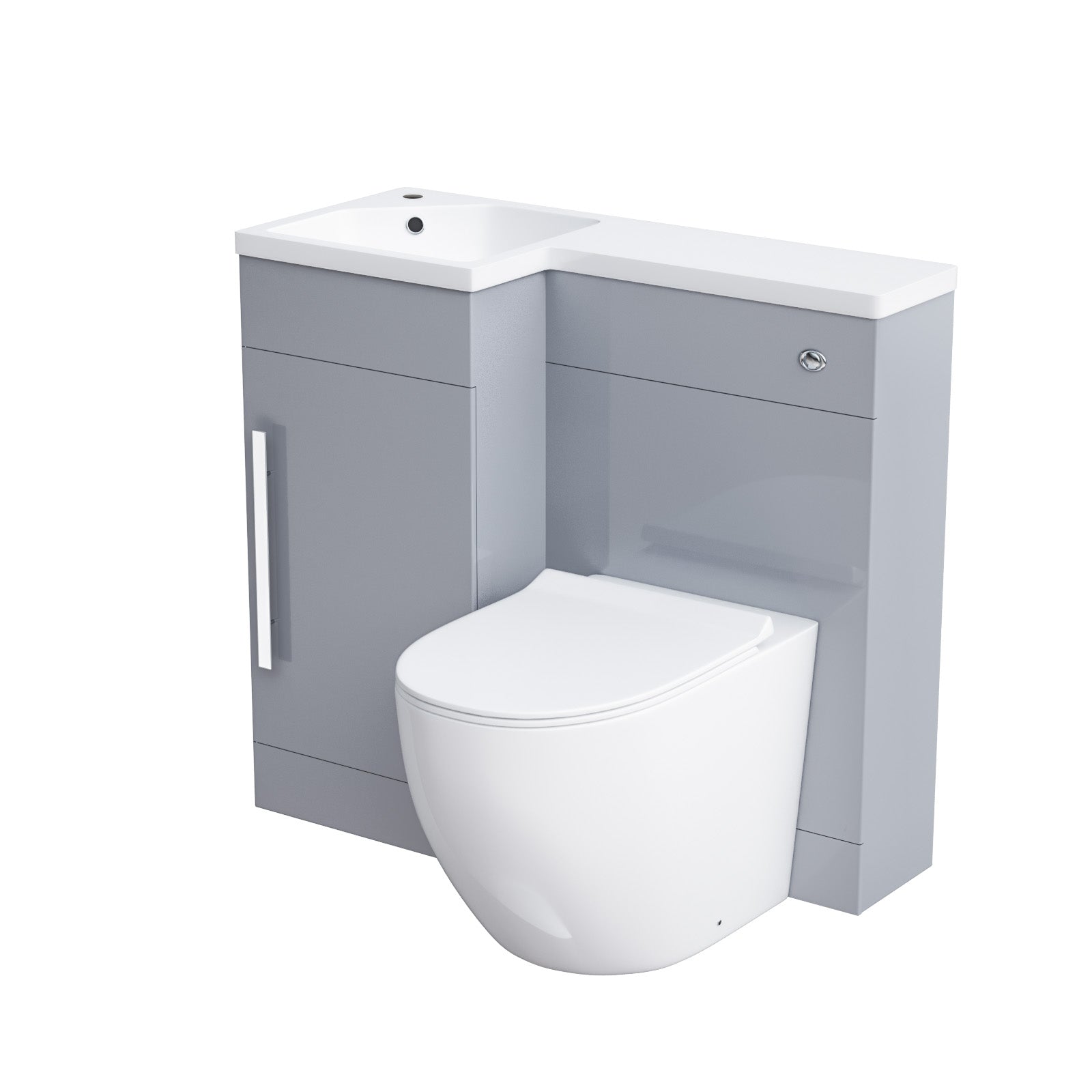 Alaska 900mm LH BTW Toilet, WC Unit & Resin Basin Grey