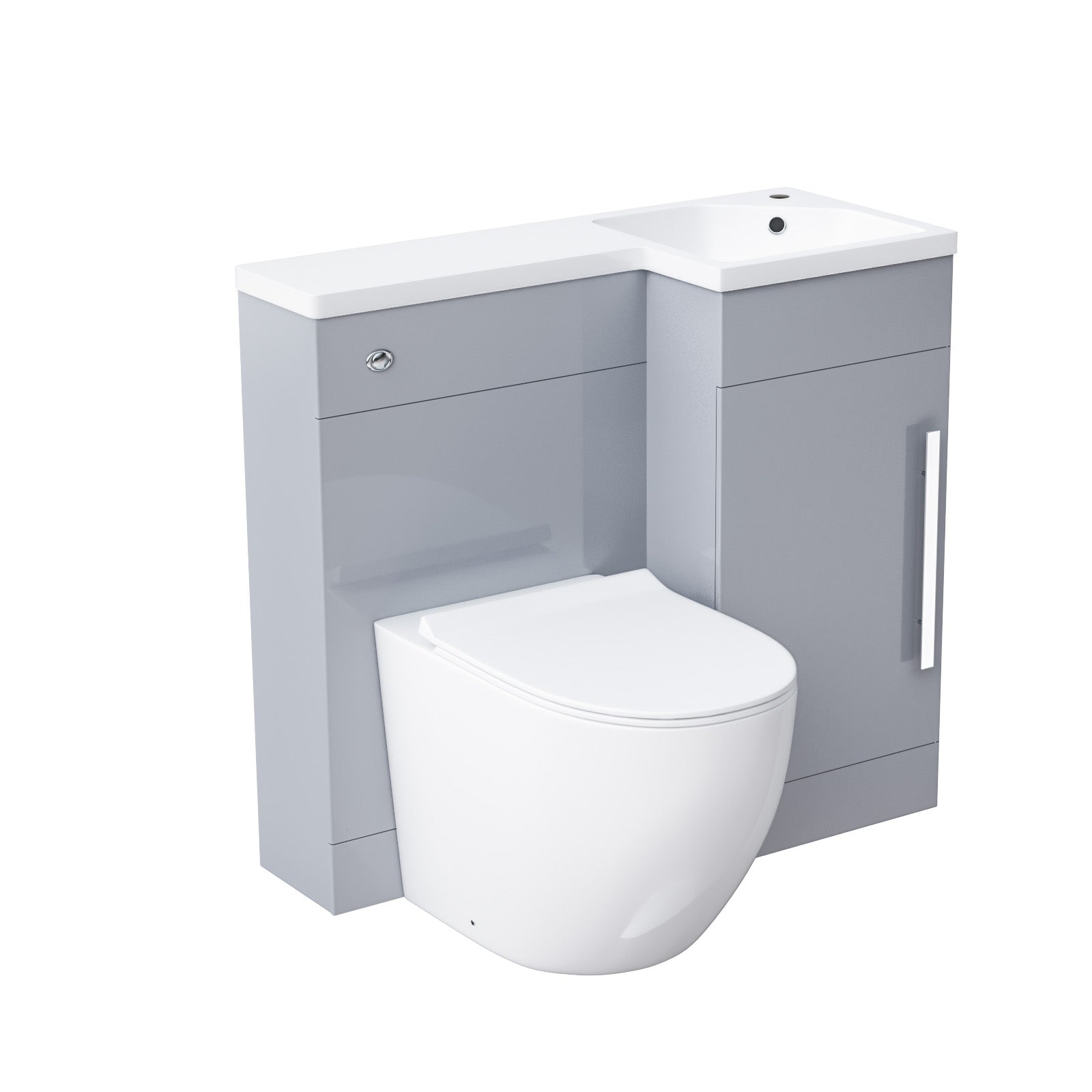 Alaska 900mm RH BTW Toilet, WC Unit & Resin Basin Grey