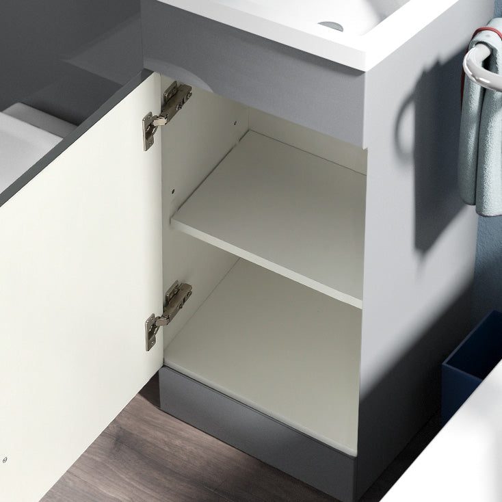 Alaska 900mm Light Grey Right Hand WC Basin Vanity and Toilet Unit Flat Pack