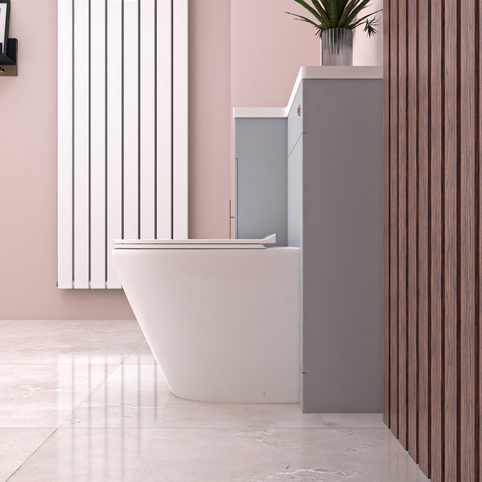 Alaska 900mm Matte Grey L-Shape Left Hand Vanity Unit & Toilet - Flat Pack