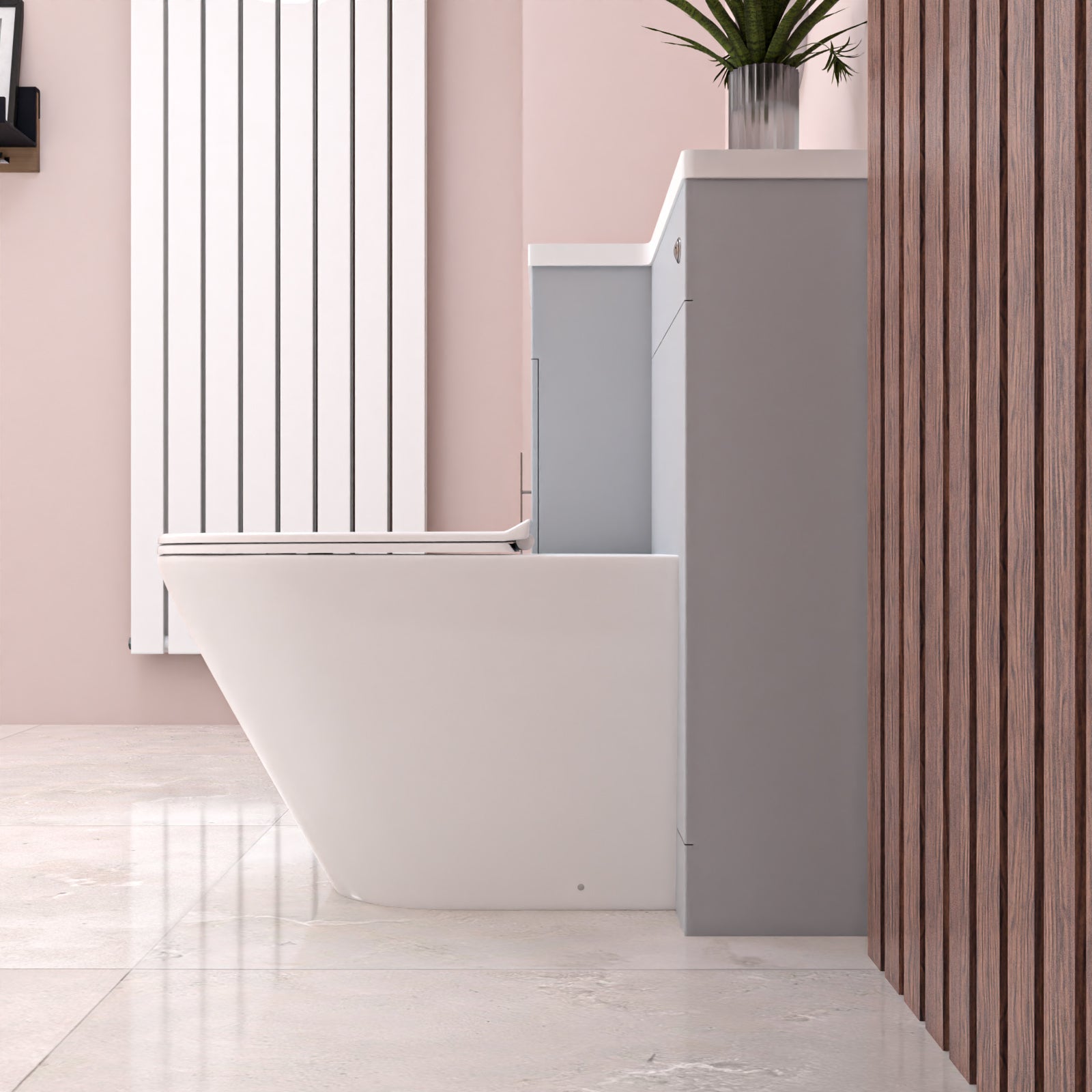 Alaska 900mm Matte Grey Left Hand WC Basin Vanity and Toilet Unit - Flat Pack
