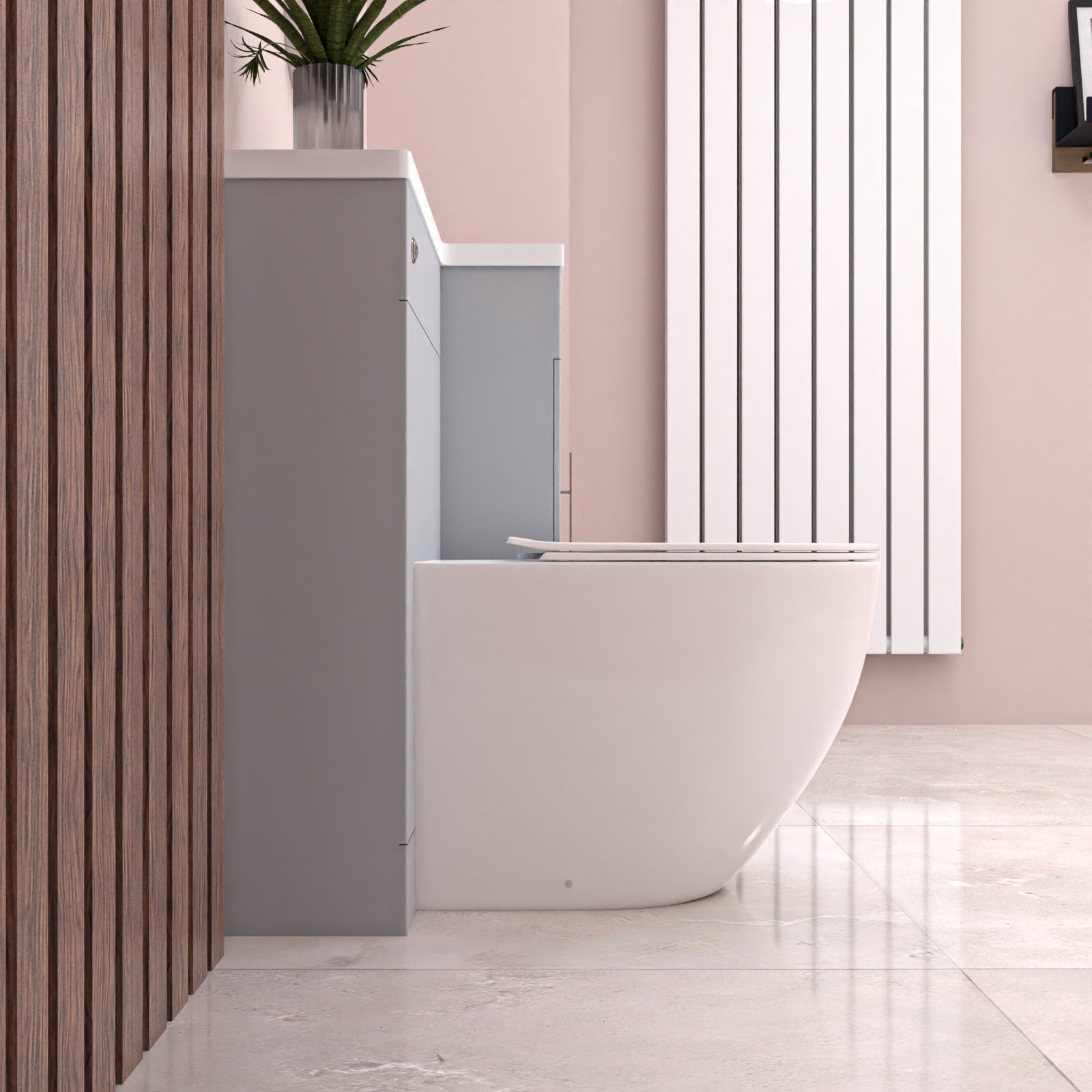 Alaska Matte Grey RH Flat Pack Vanity WC Unit with Resin Basin & BTW Toilet