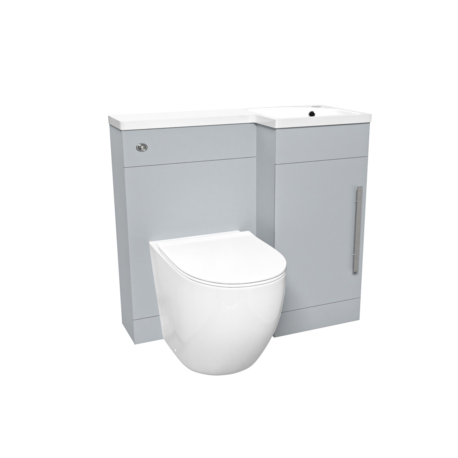 Alaska Matte Grey RH Flat Pack Vanity WC Unit with Resin Basin & BTW Toilet