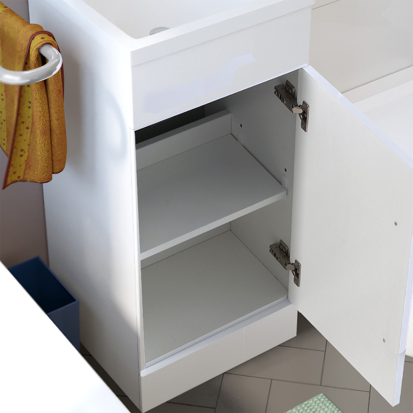 Alaska White 900mm LH Vanity WC Unit Resin Basin & BTW Toilet