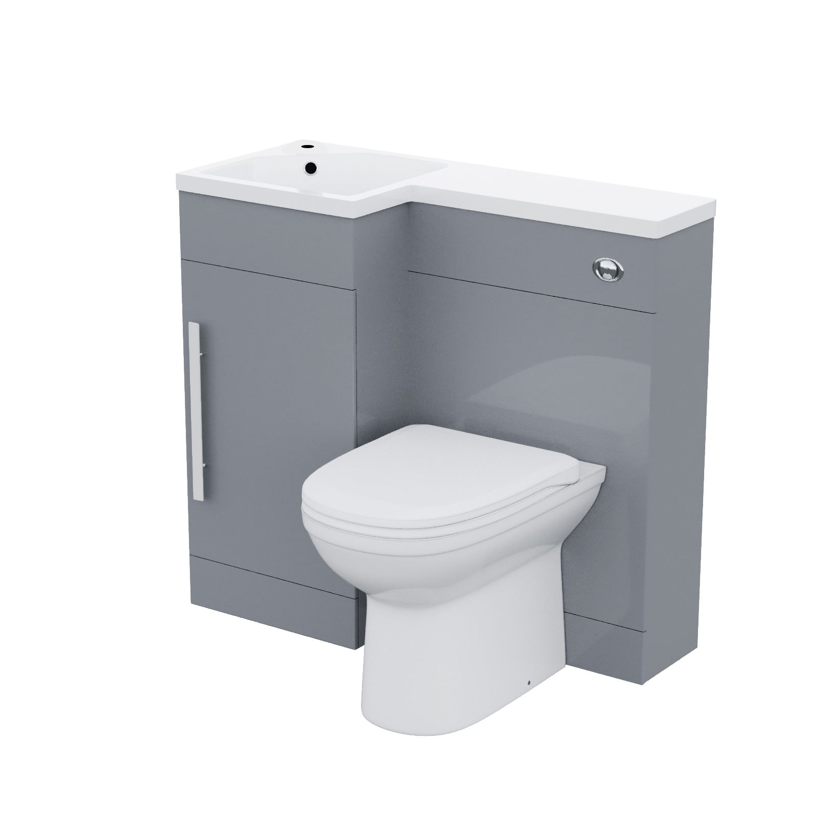 Alaska 900mm Vanity Basin Unit, WC Unit & Elso Back To Wall Toilet Grey