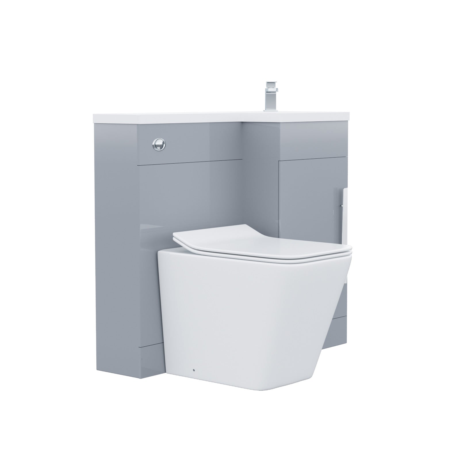 Alaska 900mm Grey Vanity Unit Basin Sink with Rimless Toilet