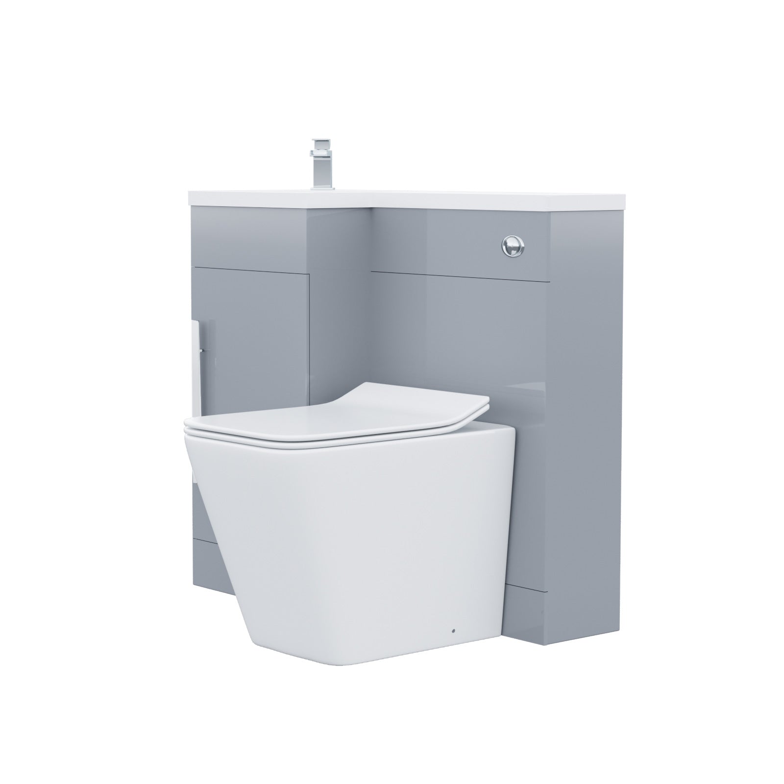 Alaska 900mm Grey Vanity Unit Basin Sink with Rimless Toilet