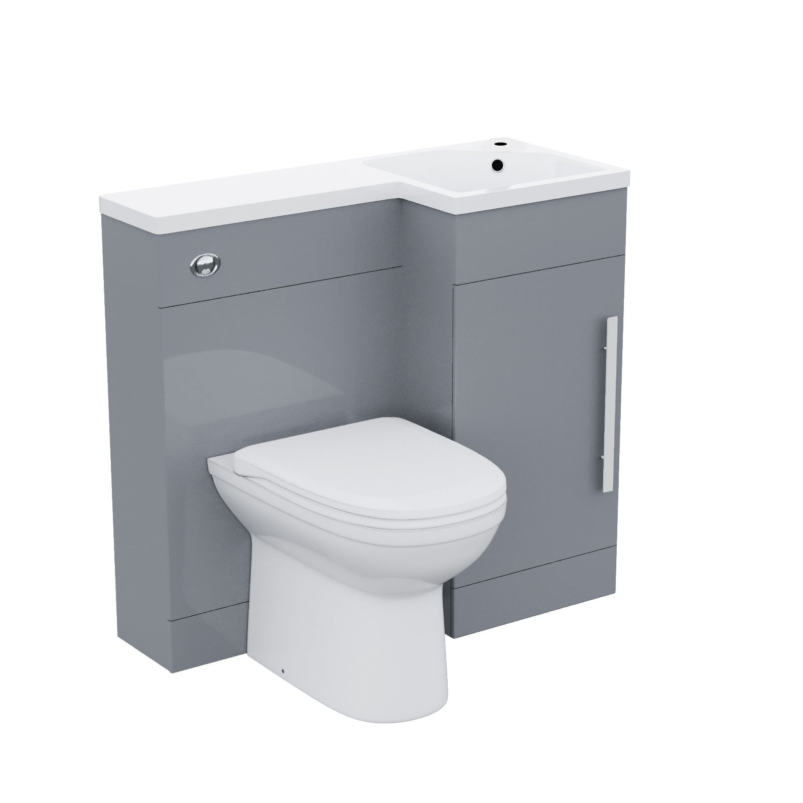 Alaska 900mm Vanity Basin Unit, WC Unit & Elso Back To Wall Toilet Grey