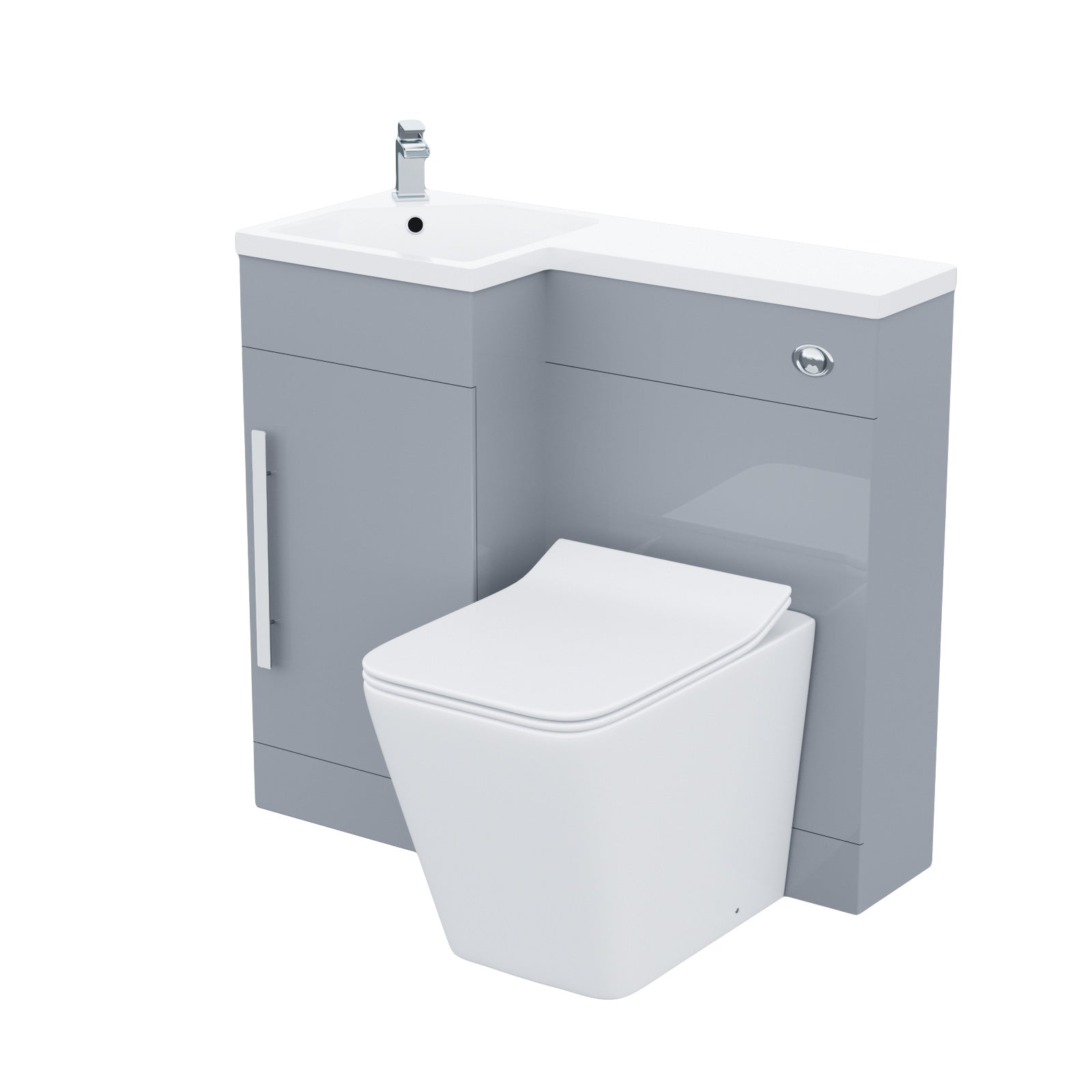Alaska 900mm Grey Vanity Unit Basin Sink with Rimless Toilet