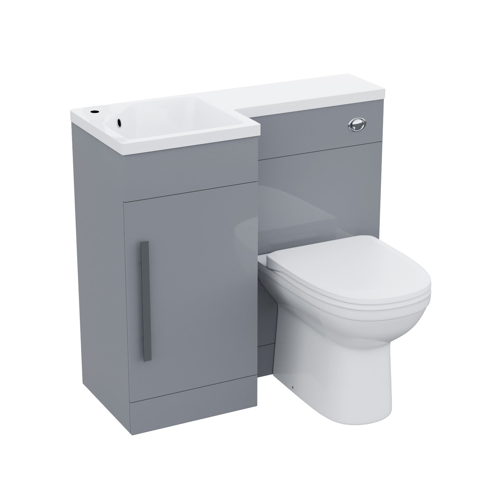 Alaska 900mm Vanity Basin Unit, WC Unit & Elso Back To Wall Toilet Grey