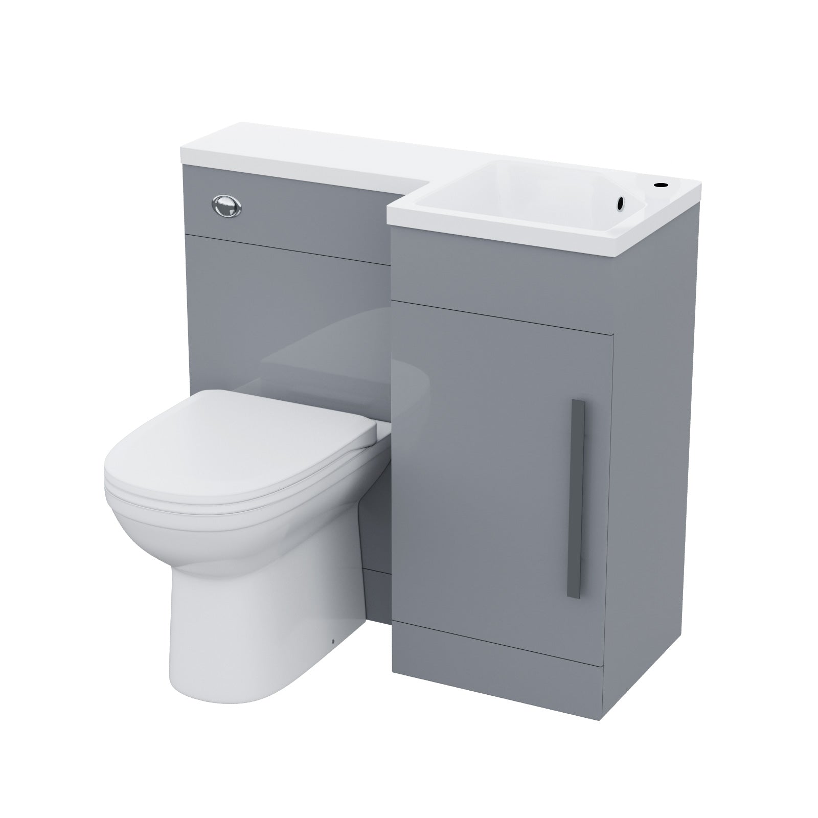 Alaska 900mm Vanity Basin Unit, WC Unit & Elso Back To Wall Toilet Grey