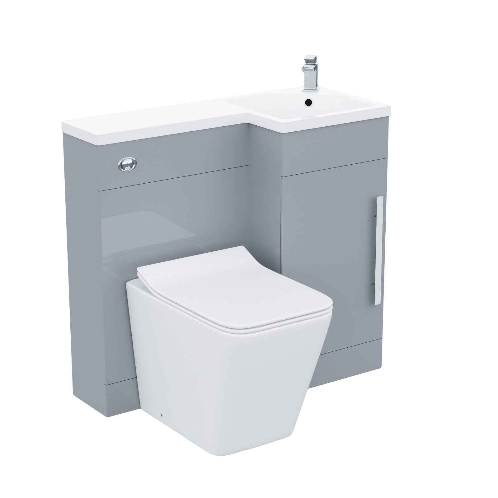 Alaska 900mm Grey Vanity Unit Basin Sink with Rimless Toilet