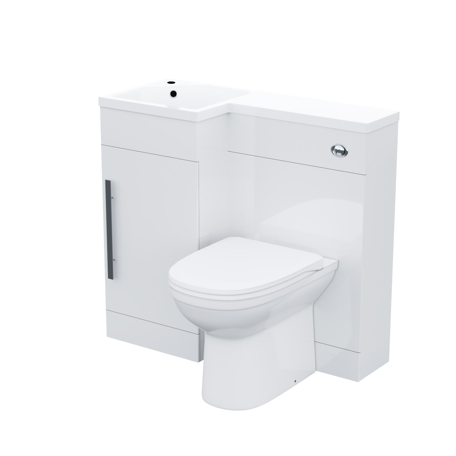Alaska 900mm Vanity Basin Unit, WC Unit & Welbourne Back To Wall Toilet White