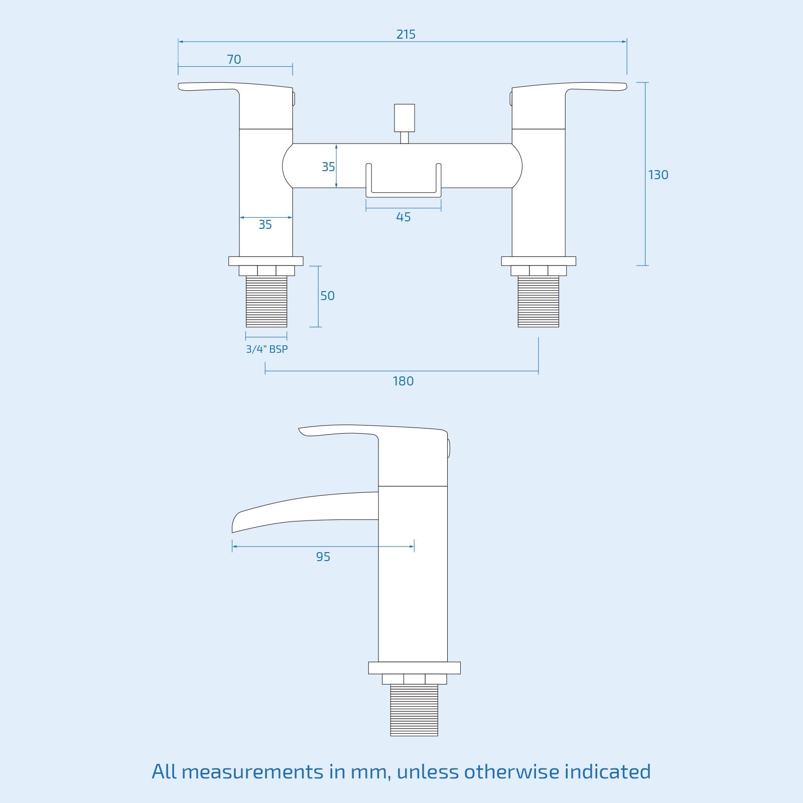 Lucy Contemporary Waterfall Design Chrome Basin Mixer Tap & Bath Filler Tap