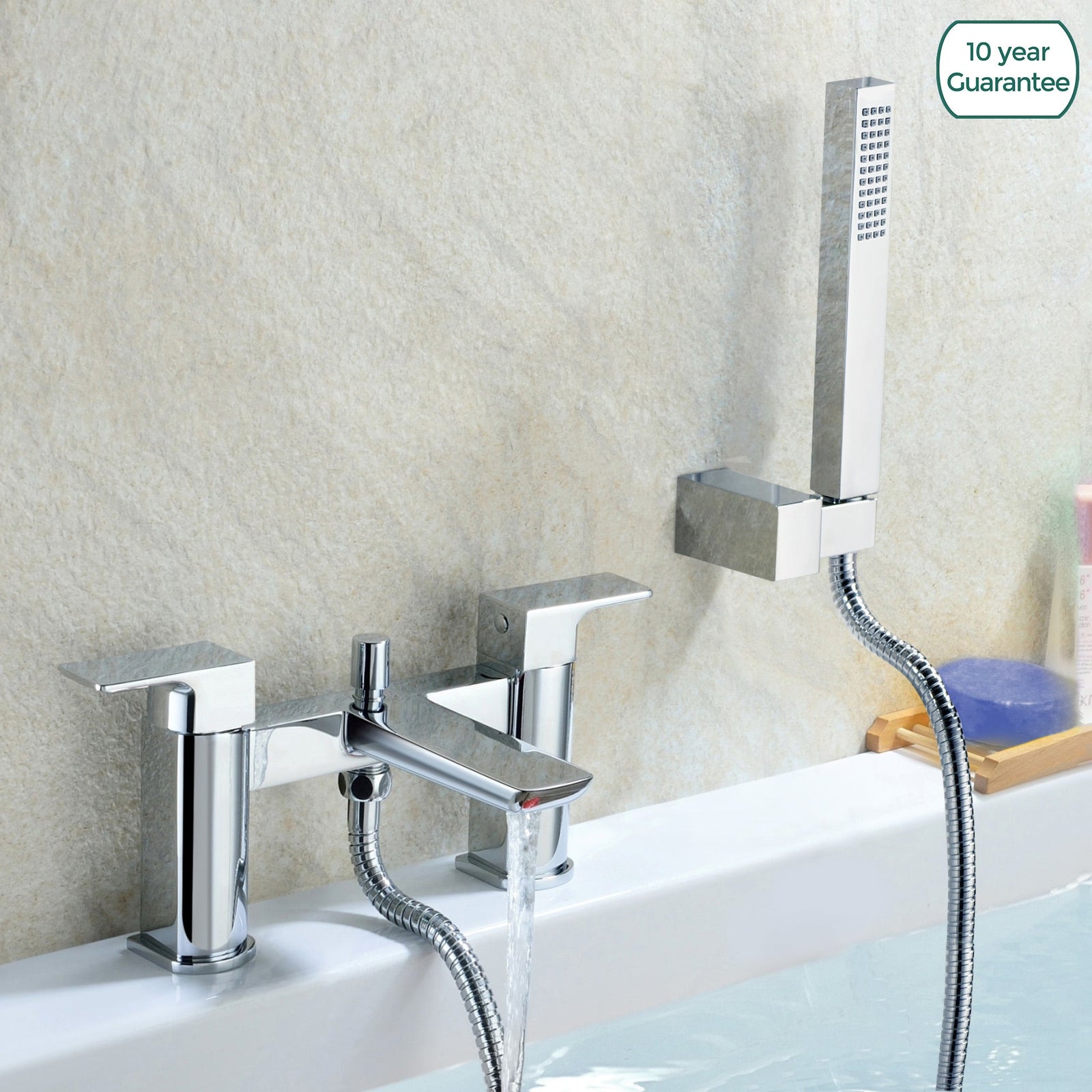 Astra Modern Bridge Deck Mounted Bath Shower Mixer Tap in Chrome