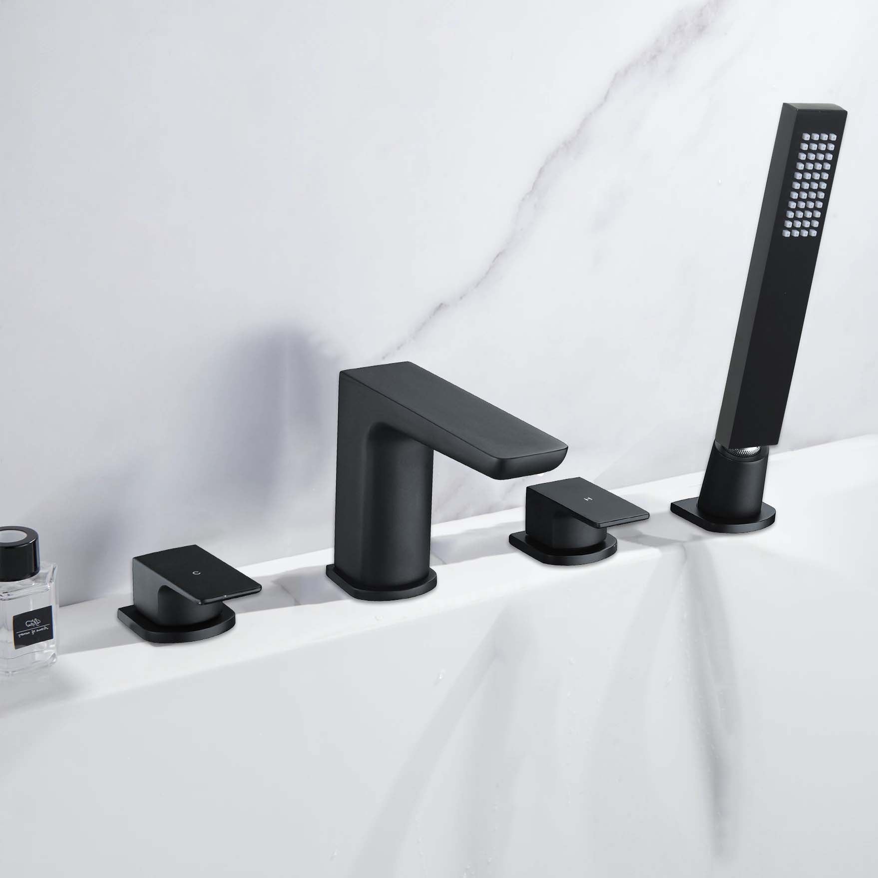 Finn Bath Filler Tap & Shower Handset Matte Black
