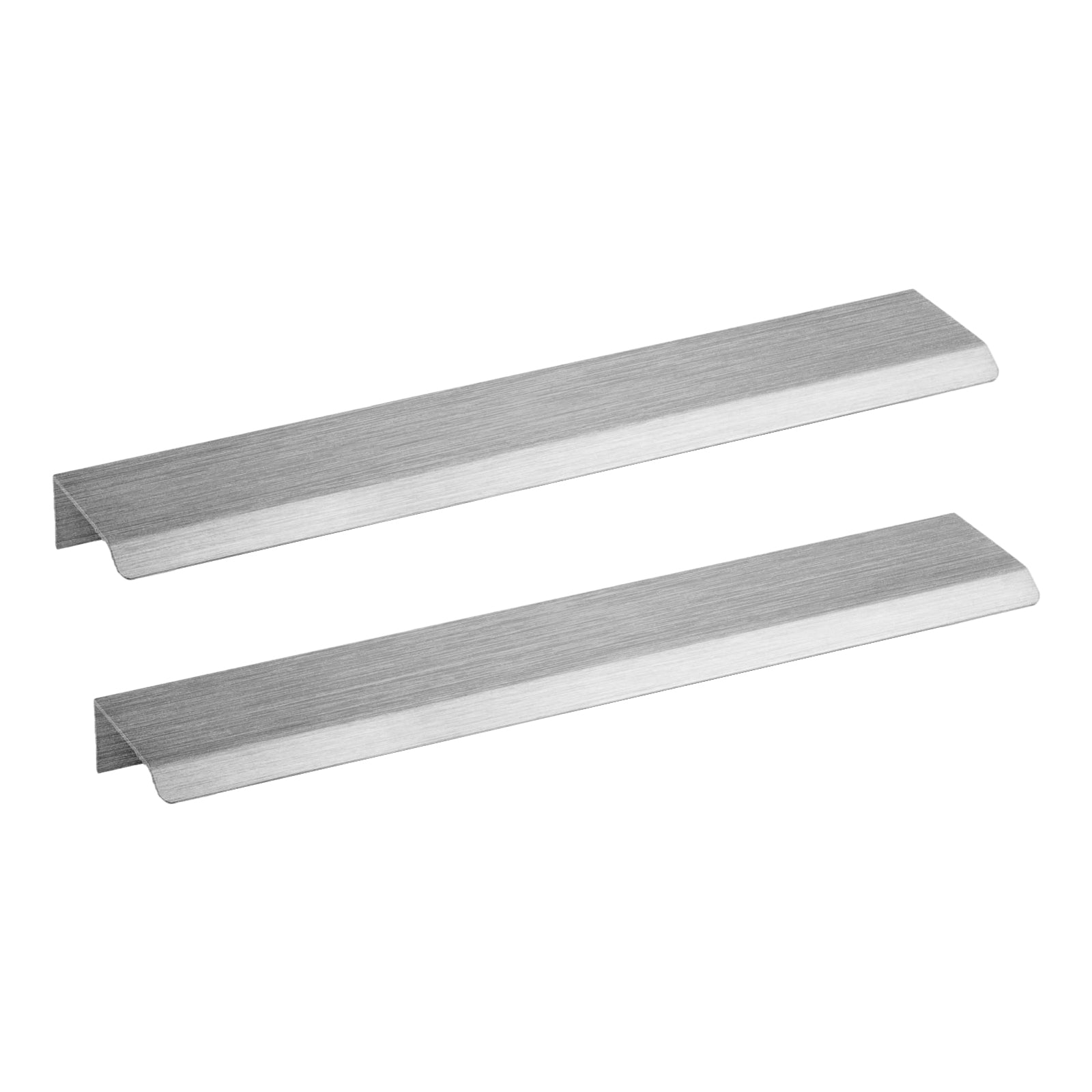 Bretford Brushed Silver Flat Pull Handles With Fixing (Pair) for Cabinet Drawer Cupboard Vanity Unit