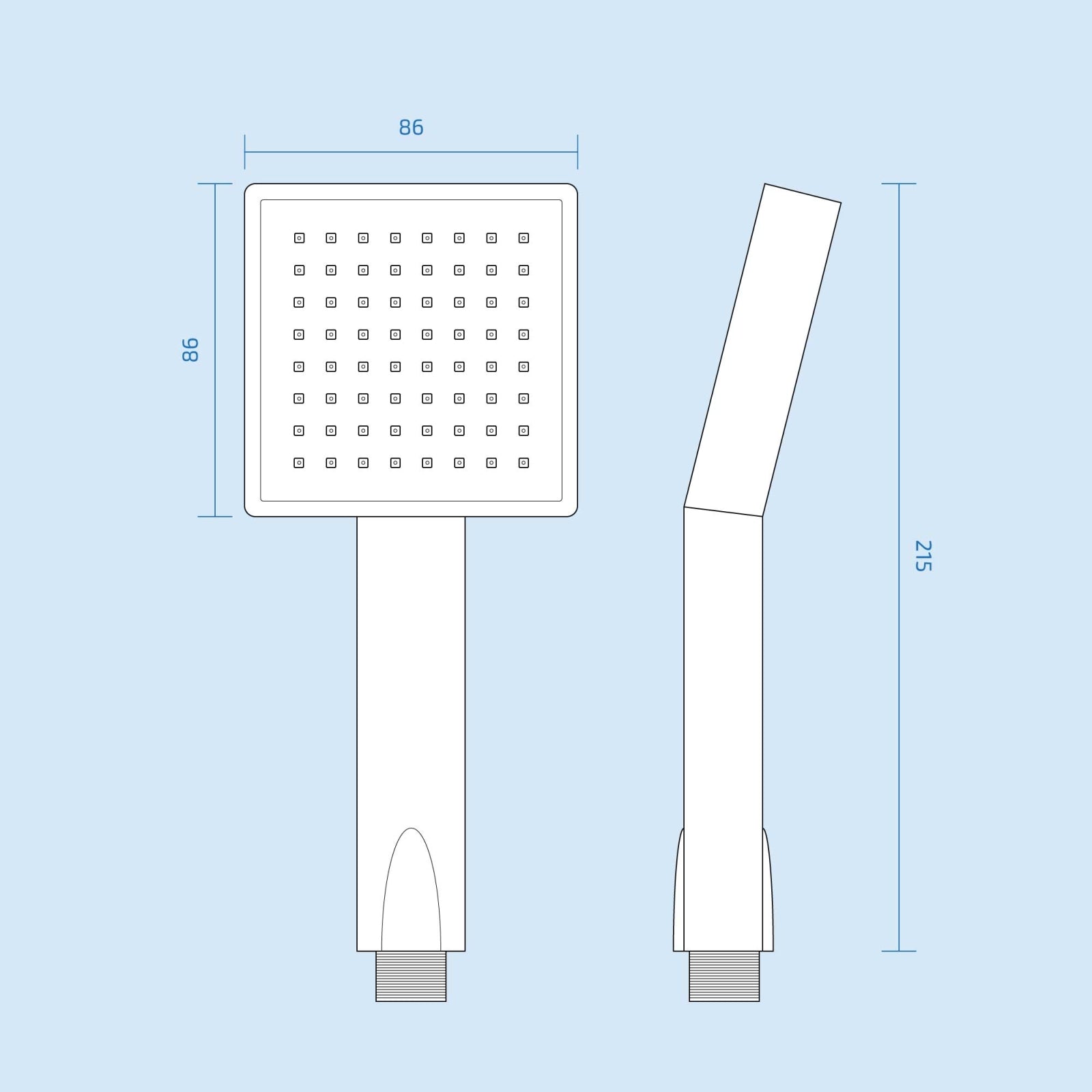 Single Mode ABS Square Faceplate Handset Chrome