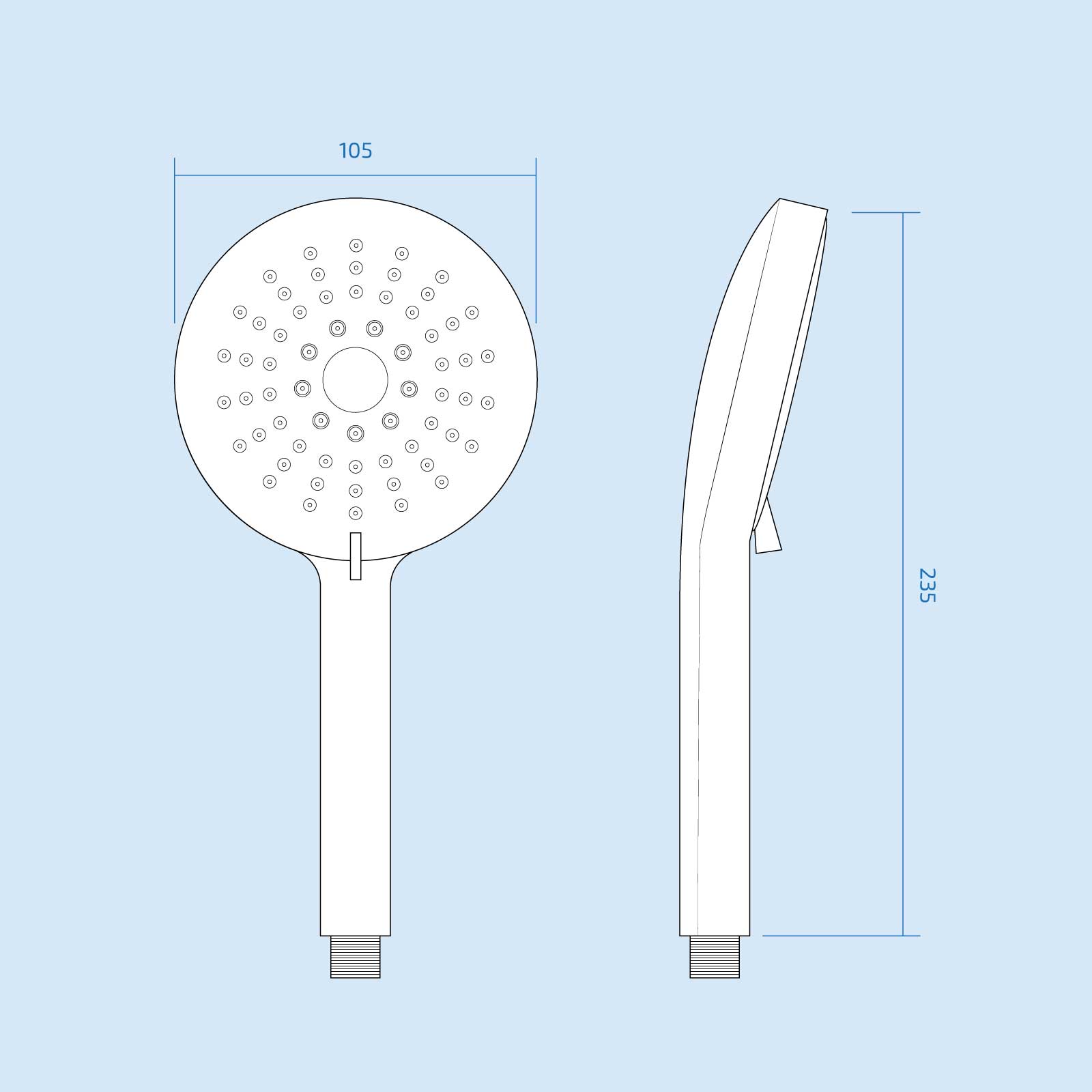 Round 3 Mode Full Chrome Shower Handset