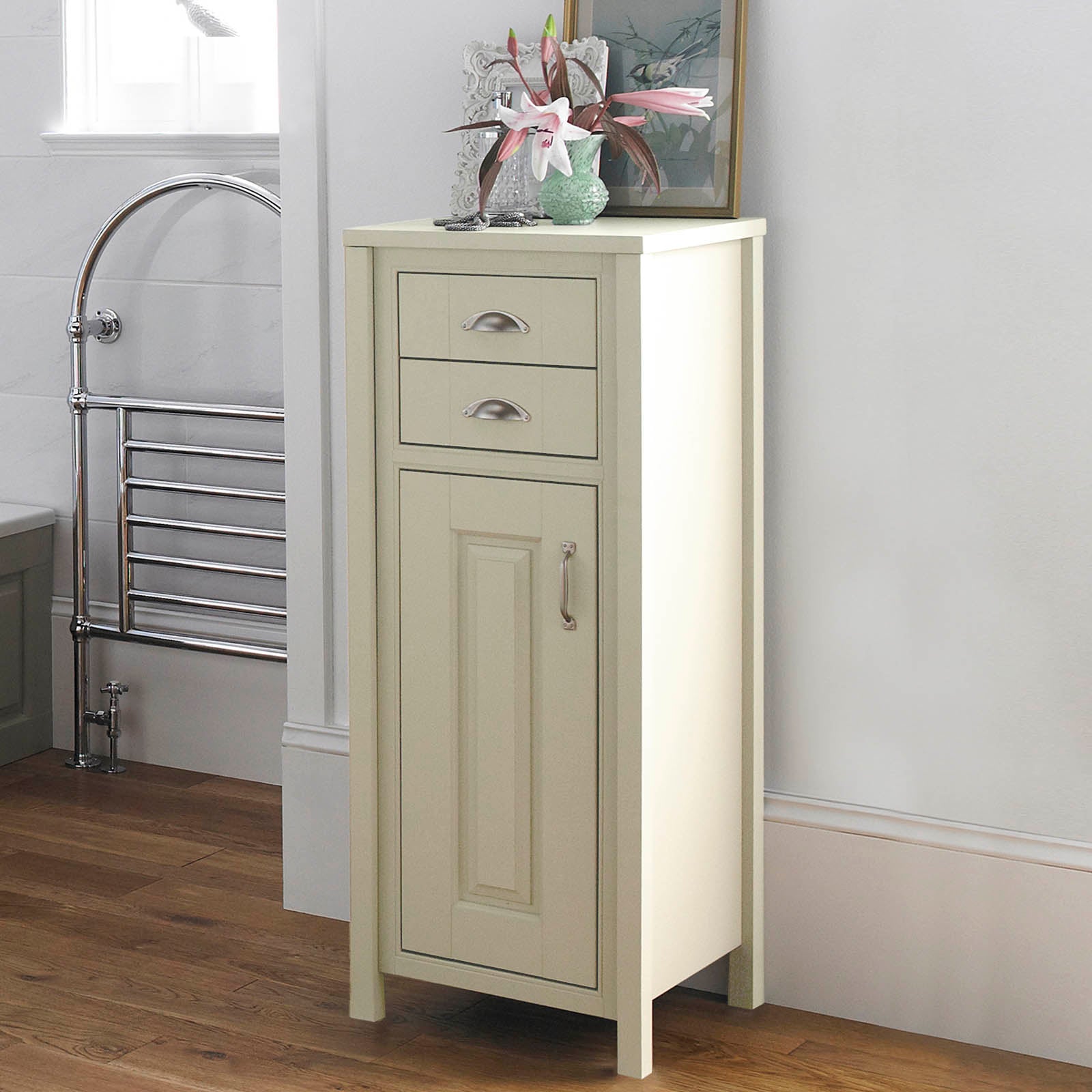 Chiltern 500mm Traditional Freestanding Tall Boy Storage Unit Beige