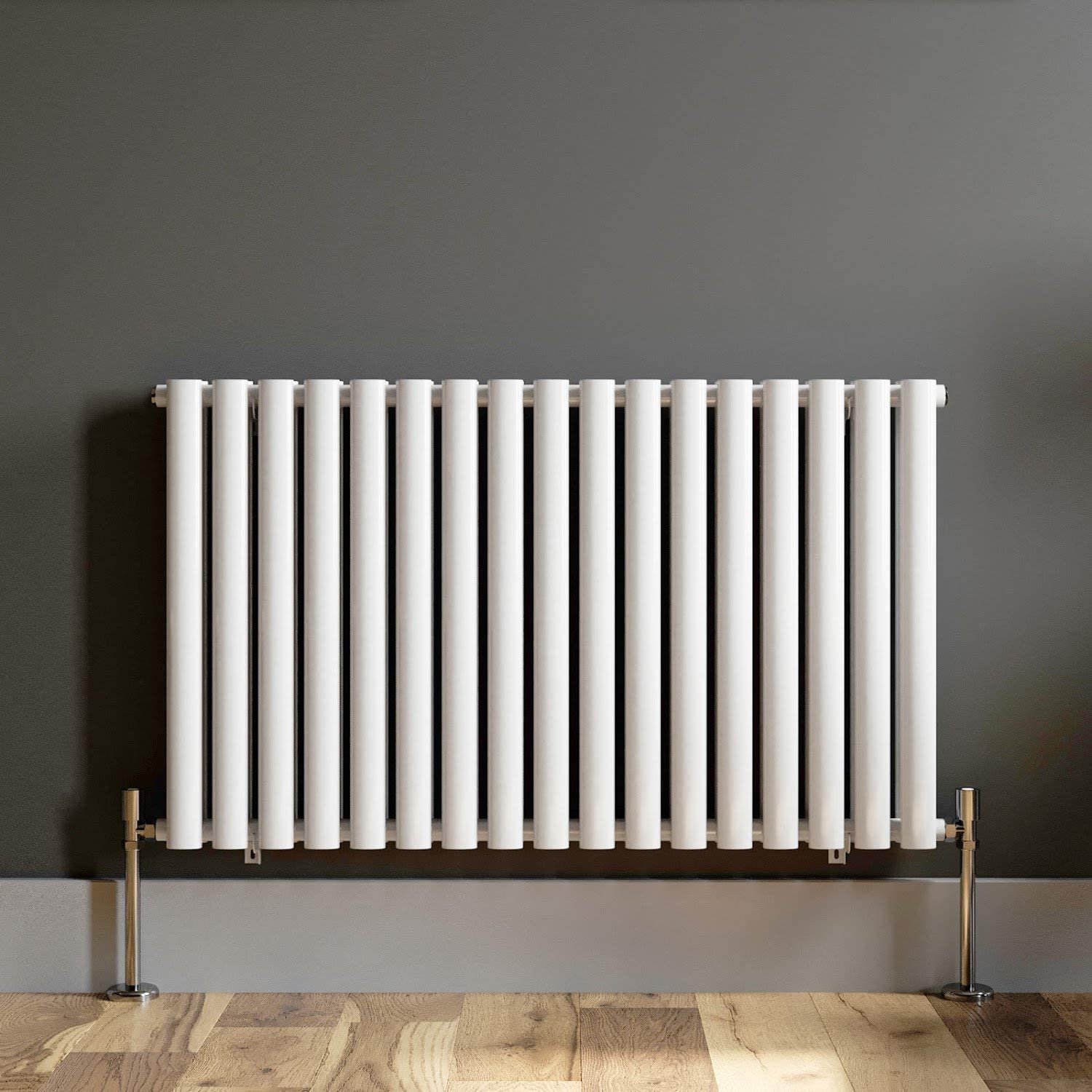 Honeywell Double Oval Designer Horizontal Radiator 600mm H x 1020mm W - White