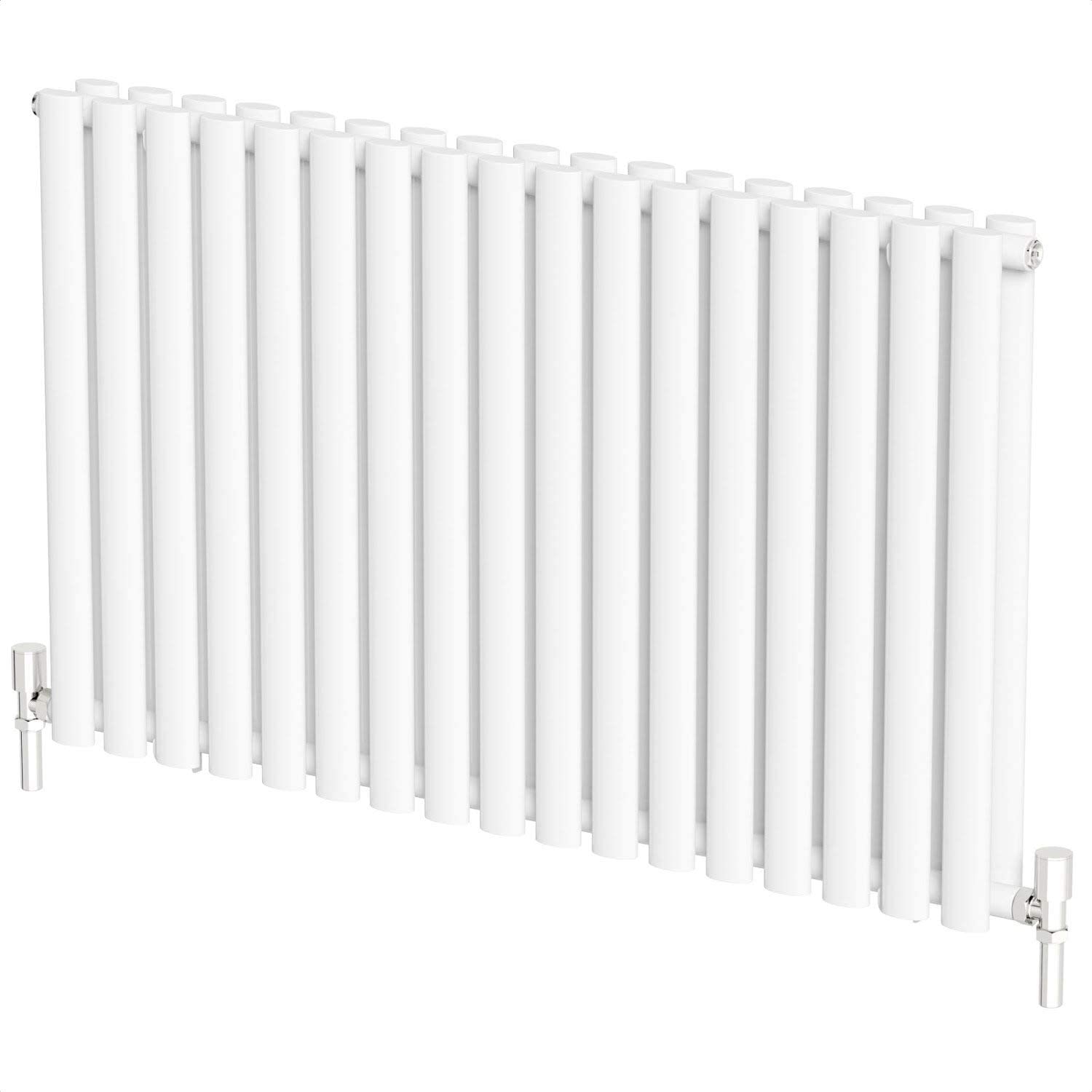 Honeywell Double Oval Designer Horizontal Radiator 600mm H x 1020mm W - White