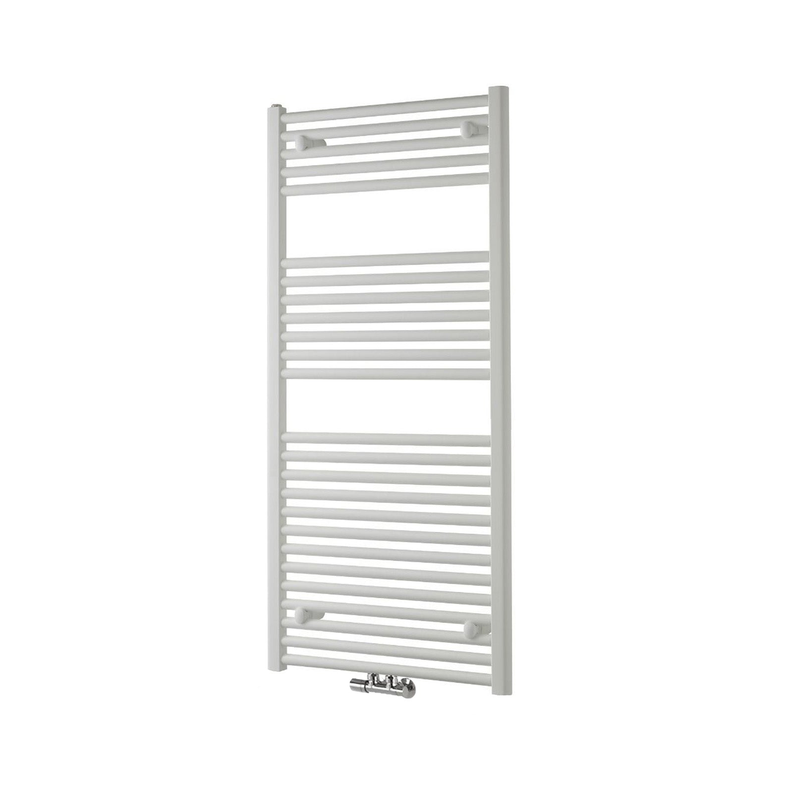 Vertical Central Connection Towel Radiator White Single Straight 1200 x 500 mm