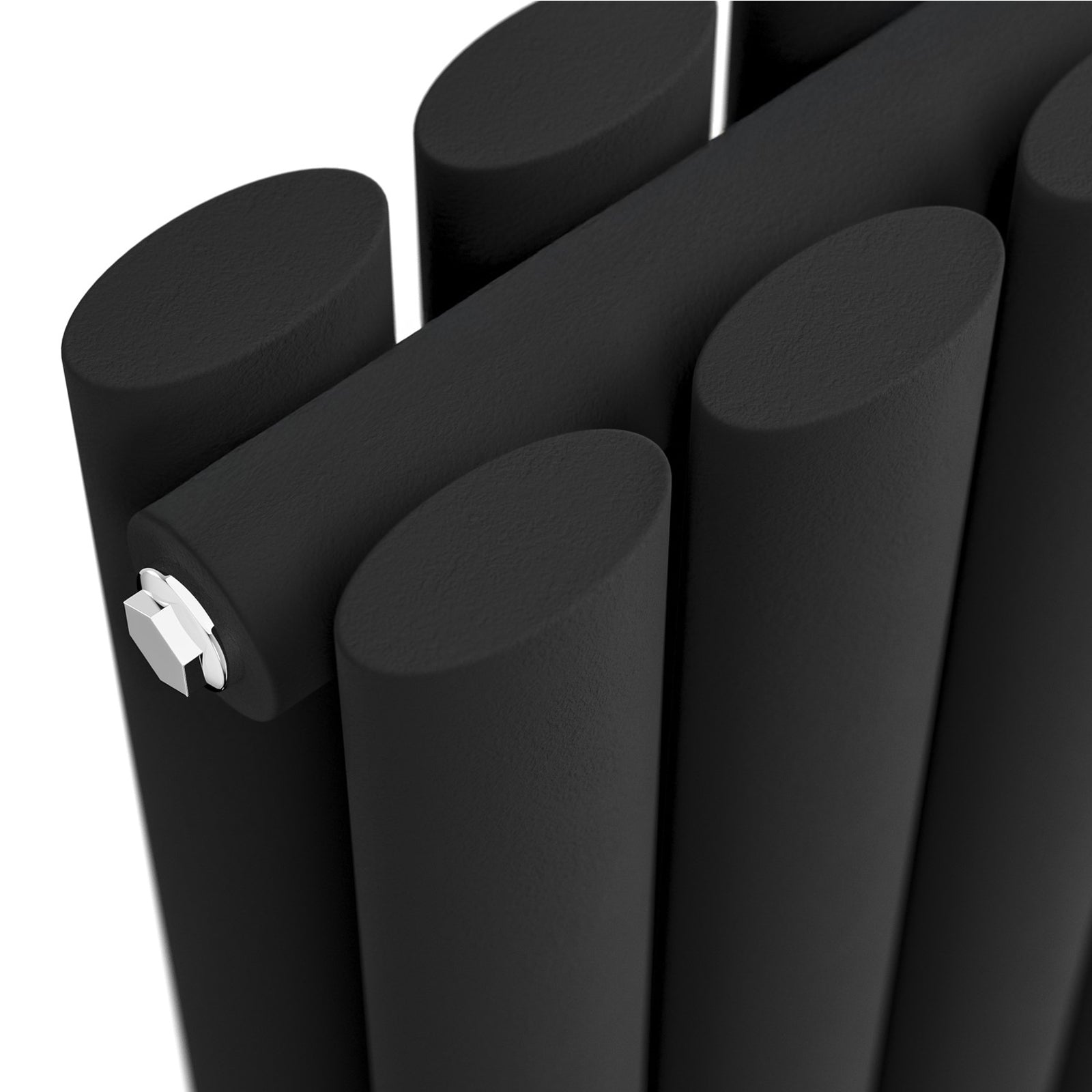 Vertical Central Connection Radiator Black Double Oval Tube 1800 x 600 mm