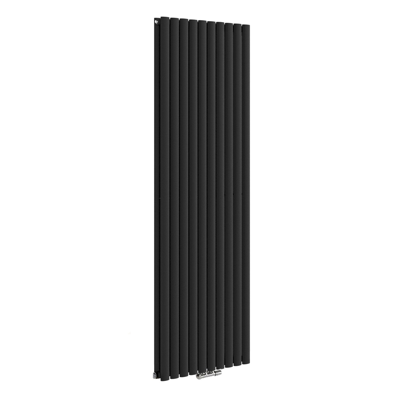Vertical Central Connection Radiator Black Double Oval Tube 1800 x 600 mm