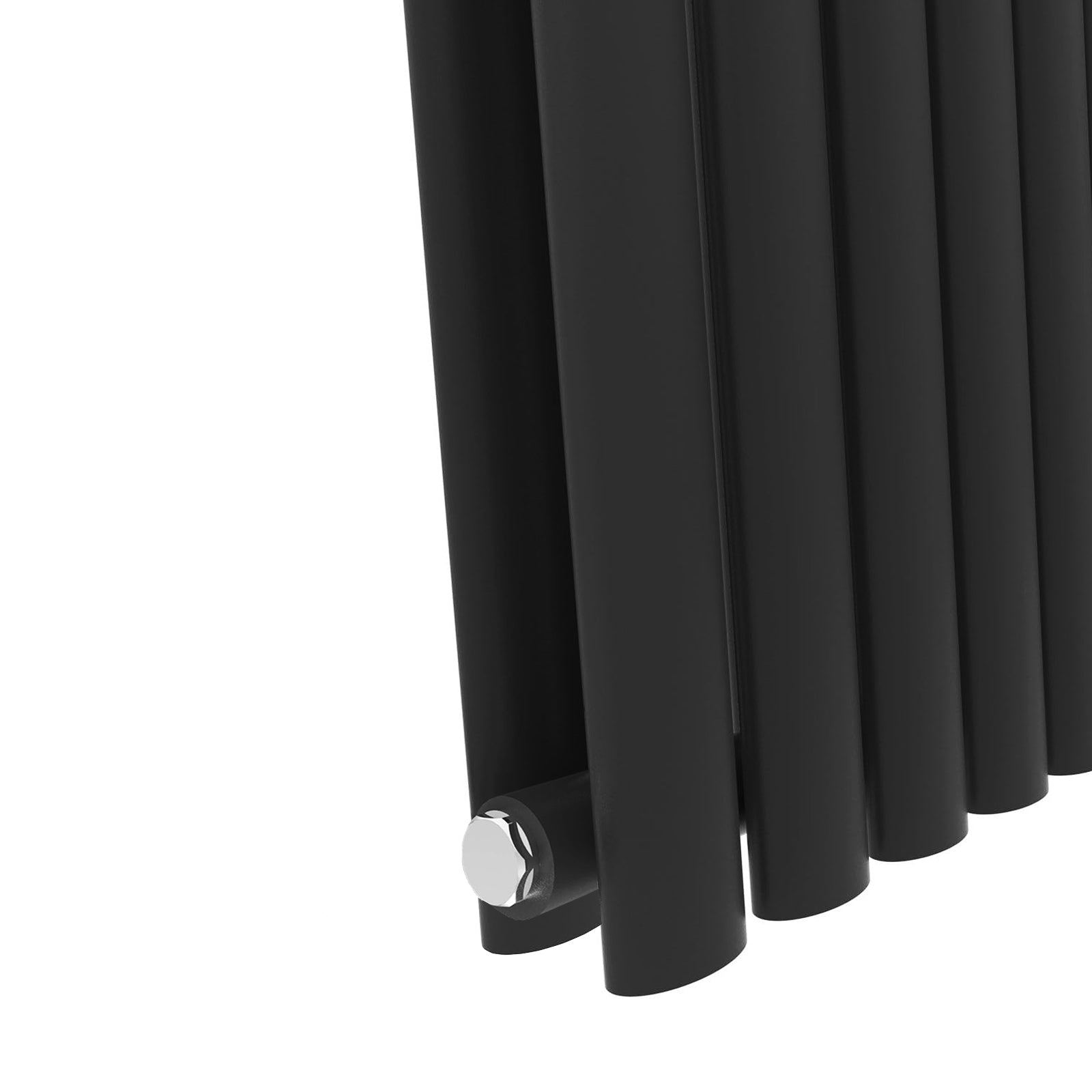 Vertical Central Connection Radiator Black Double Oval Tube 1800 x 600 mm