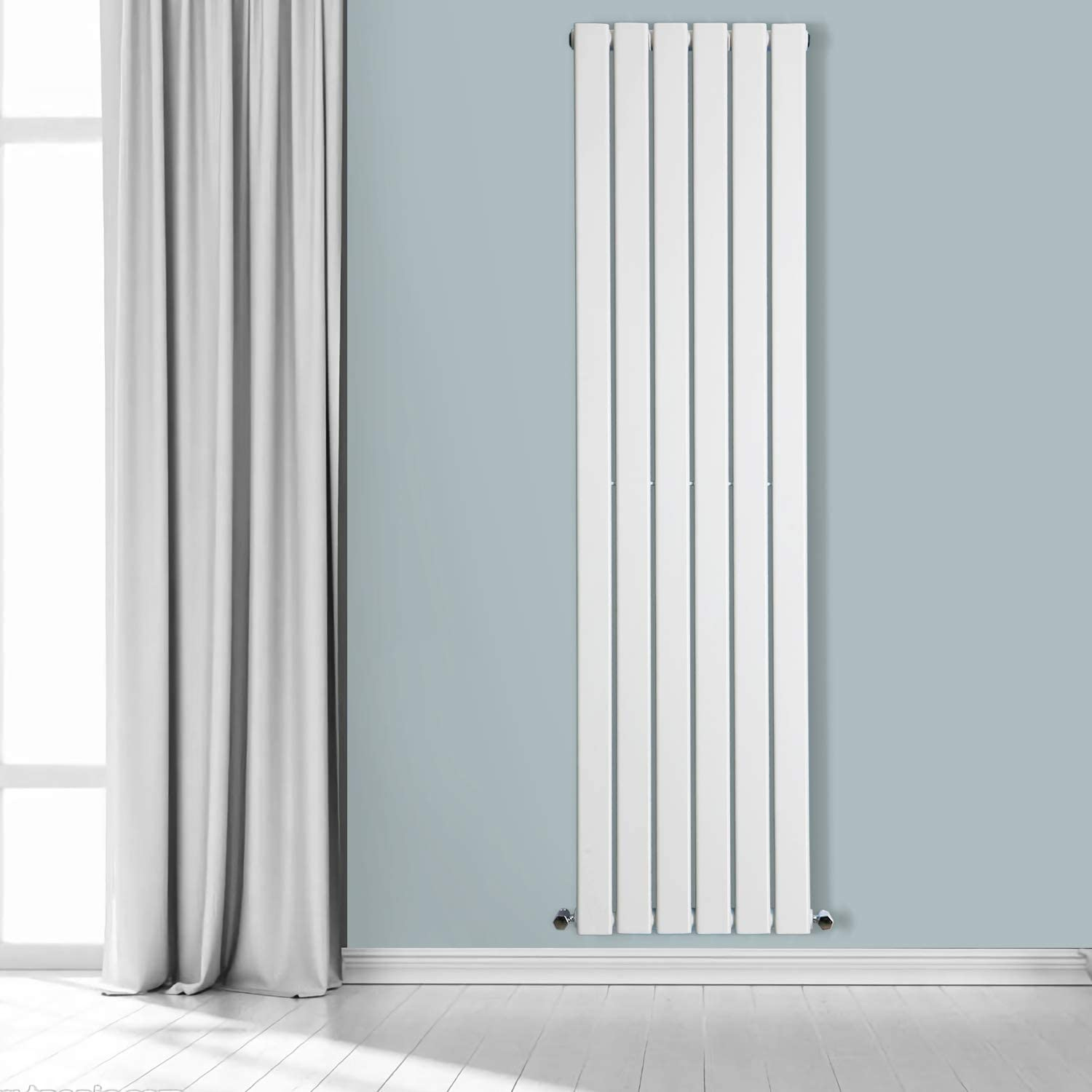 Designer Radiator 1800 X 410 mm Vertical Single Oval Tube White