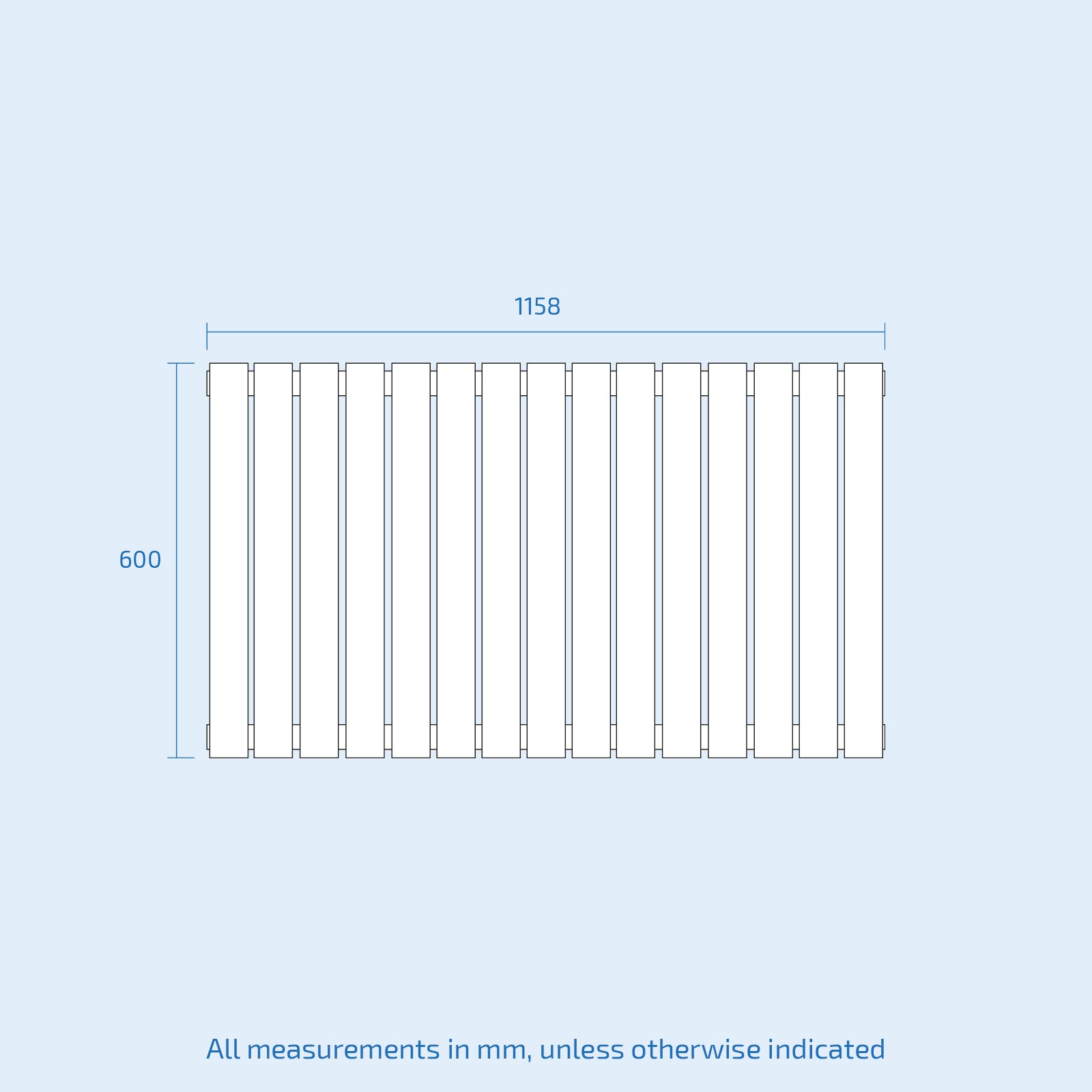 Double Flat Panel White Designer Radiator 600 x 1158 mm