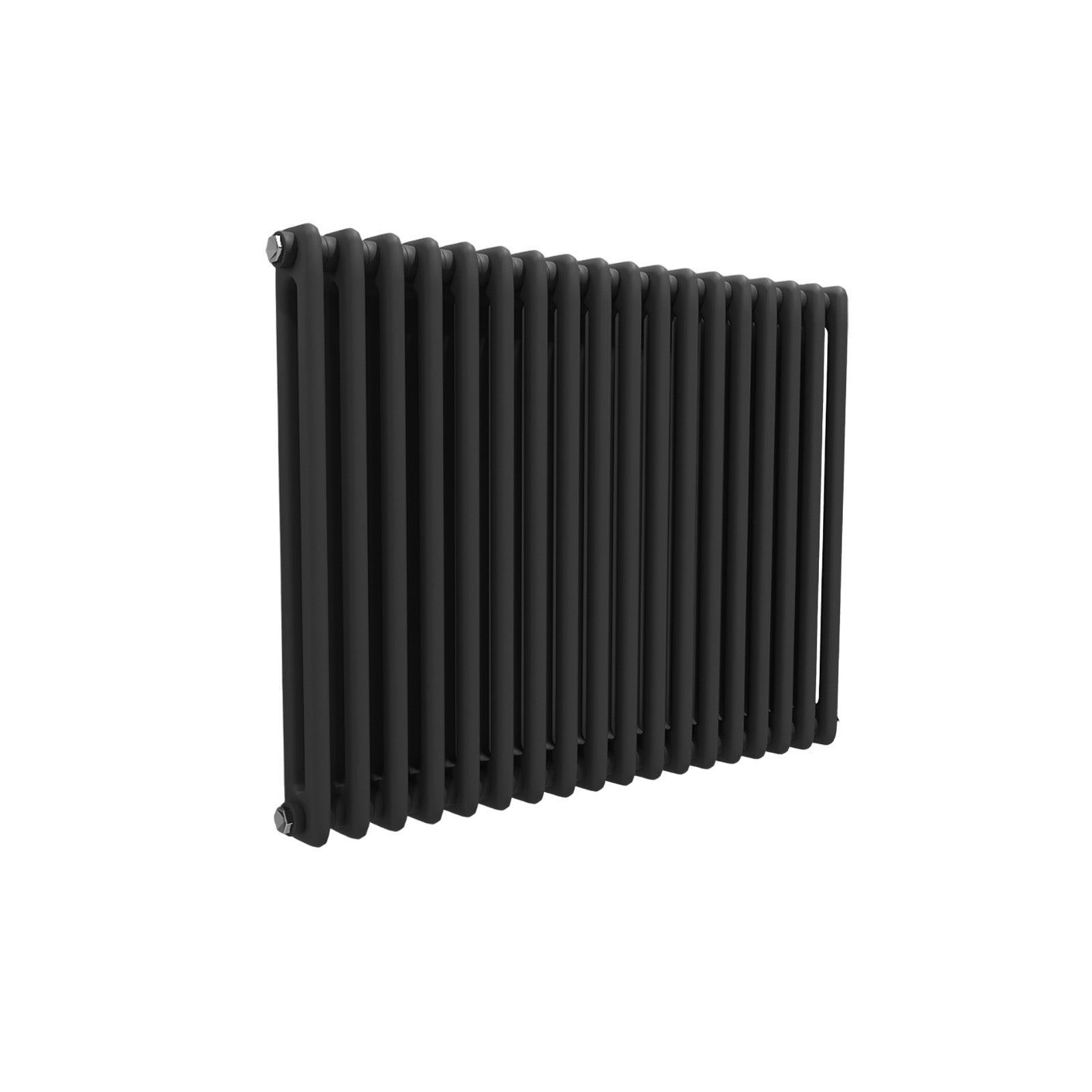 Matte Black Double Traditional Radiator 600 x 828 mm