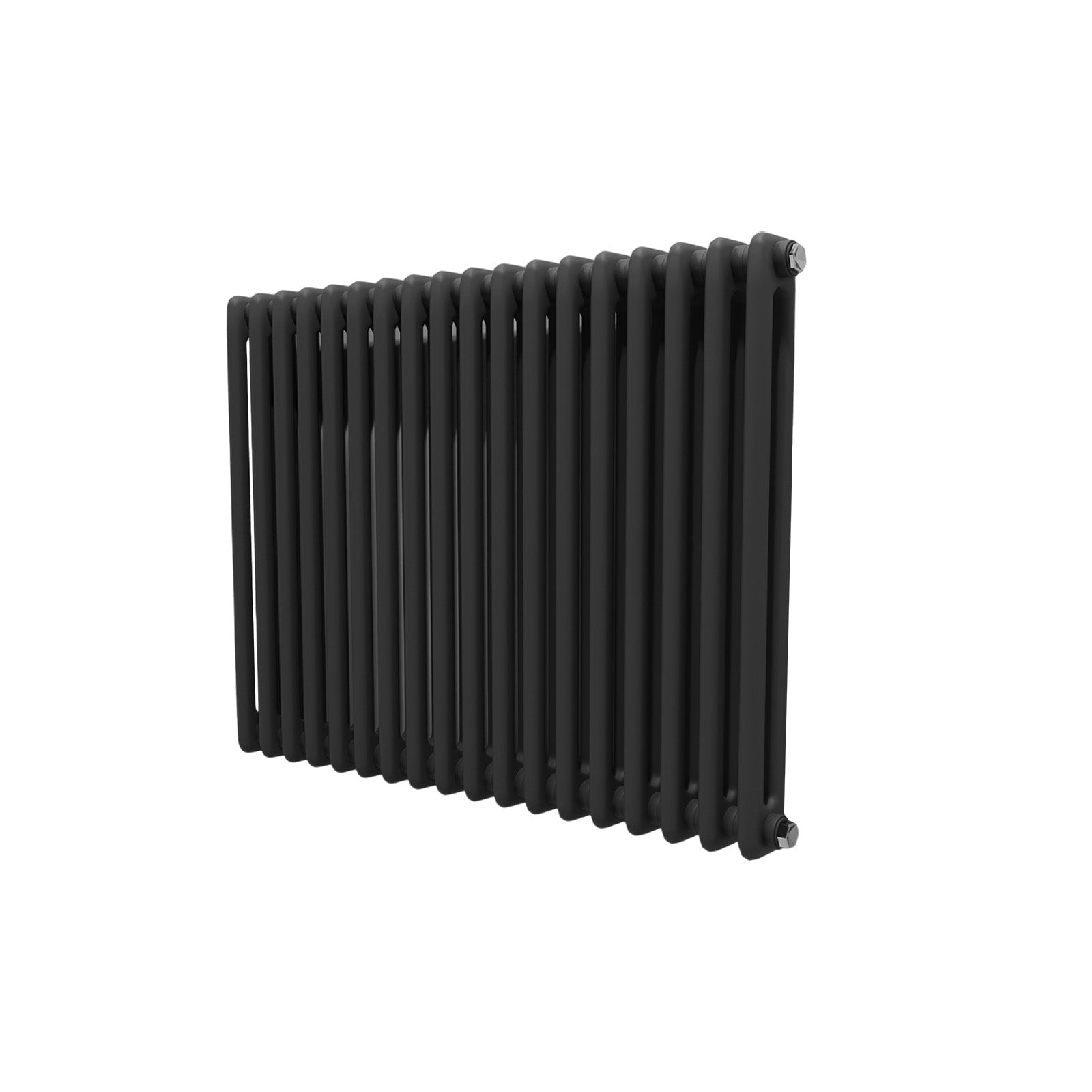 Matte Black Double Traditional Radiator 600 x 828 mm