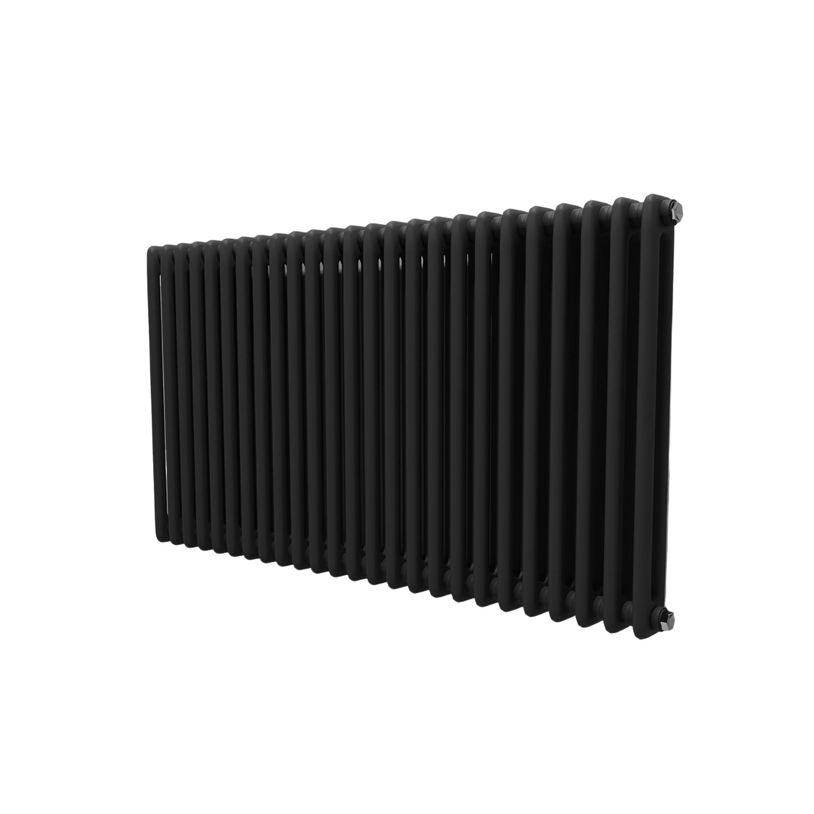 Traditional Radiator 600 X 1145 mm Horizontal Double Column Matte Black