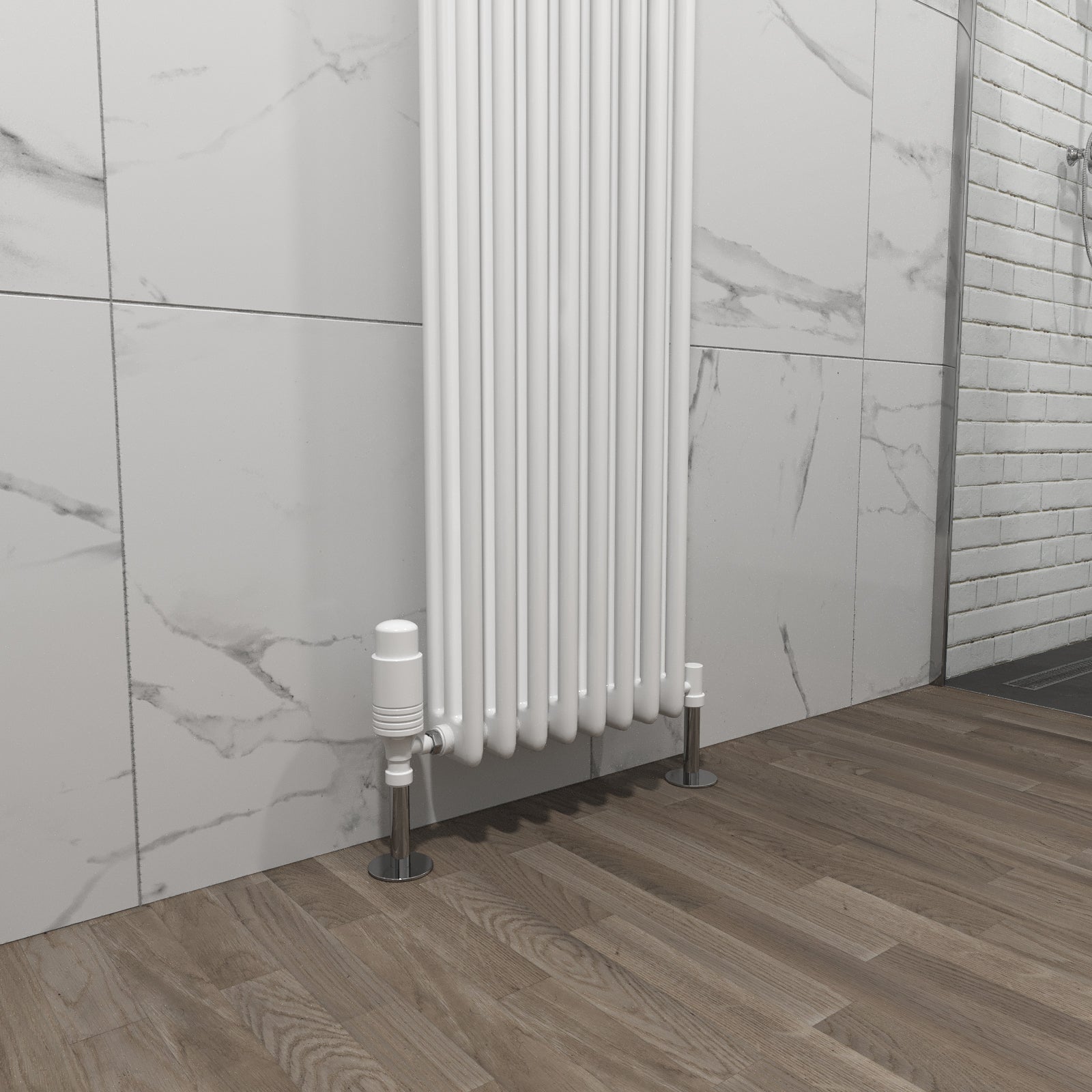 Traditional Radiator 1800 X 380 mm Vertical Triple Column White