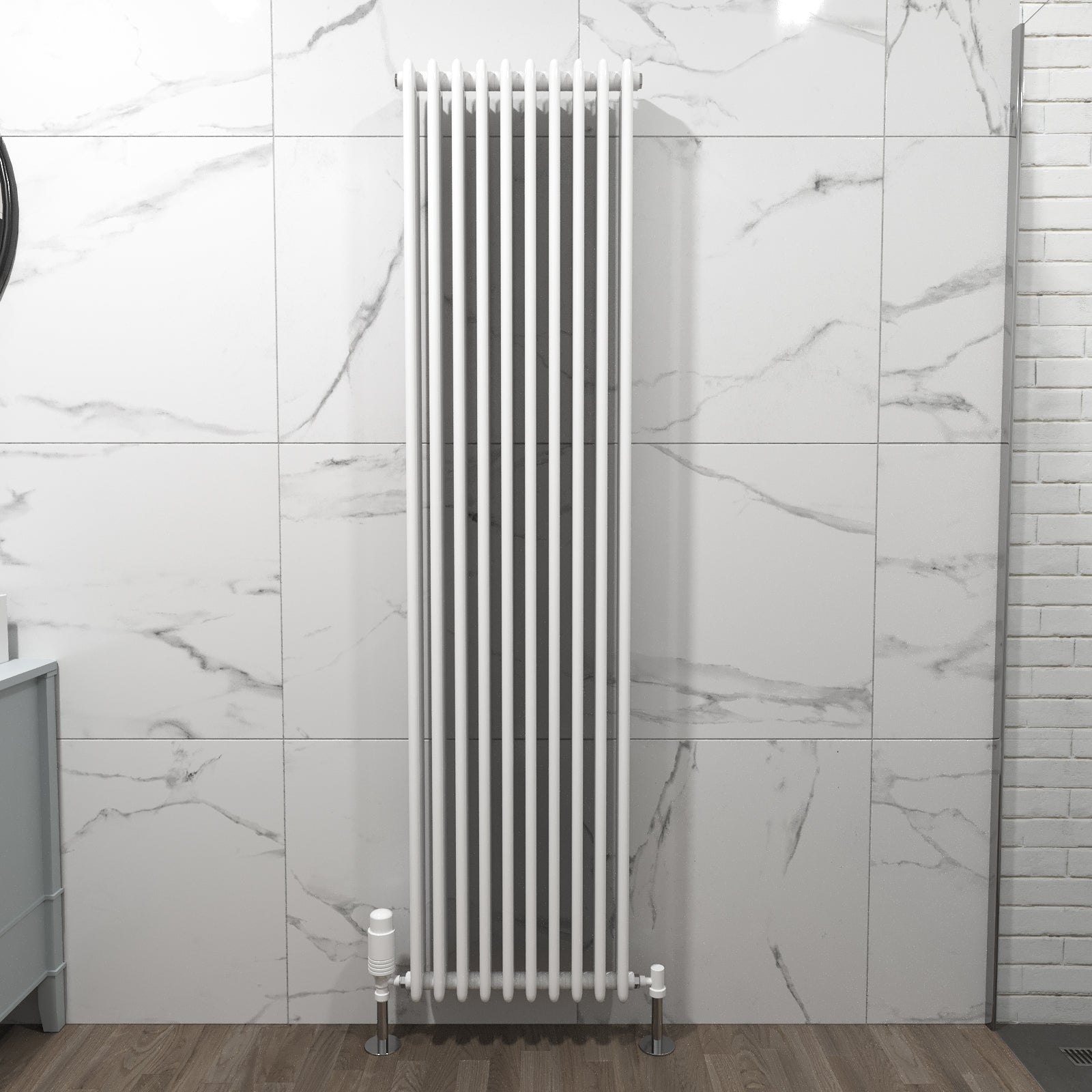Honeywell 1800 X 470 mm Vertical Triple Column White Traditional Radiator