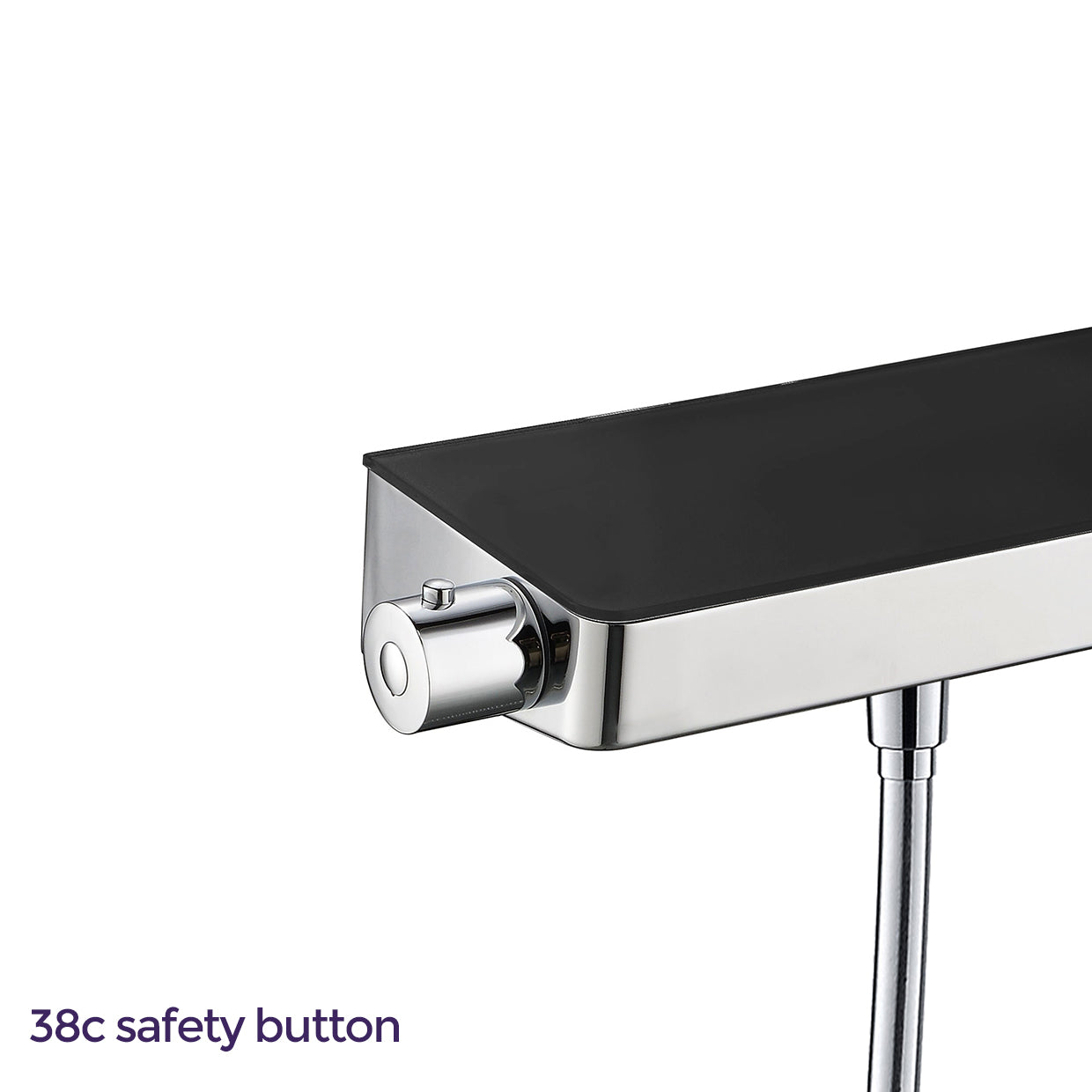 Bulby Thermostatic Black Glass Top Shower Mixer