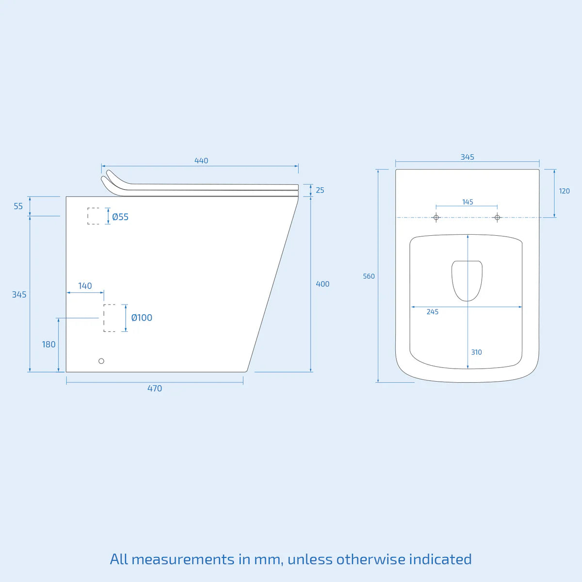 1000mm Right Hand Dark Grey Basin Vanity WC Unit Square BTW Toilet