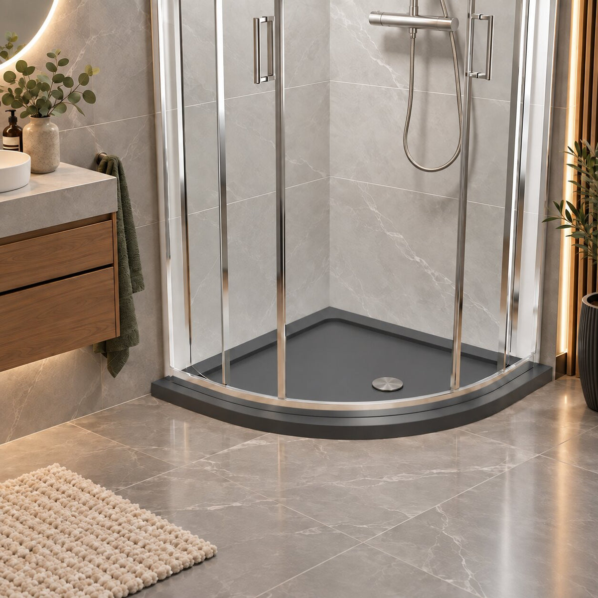 Harper Quadrant Shower Tray Slate Grey