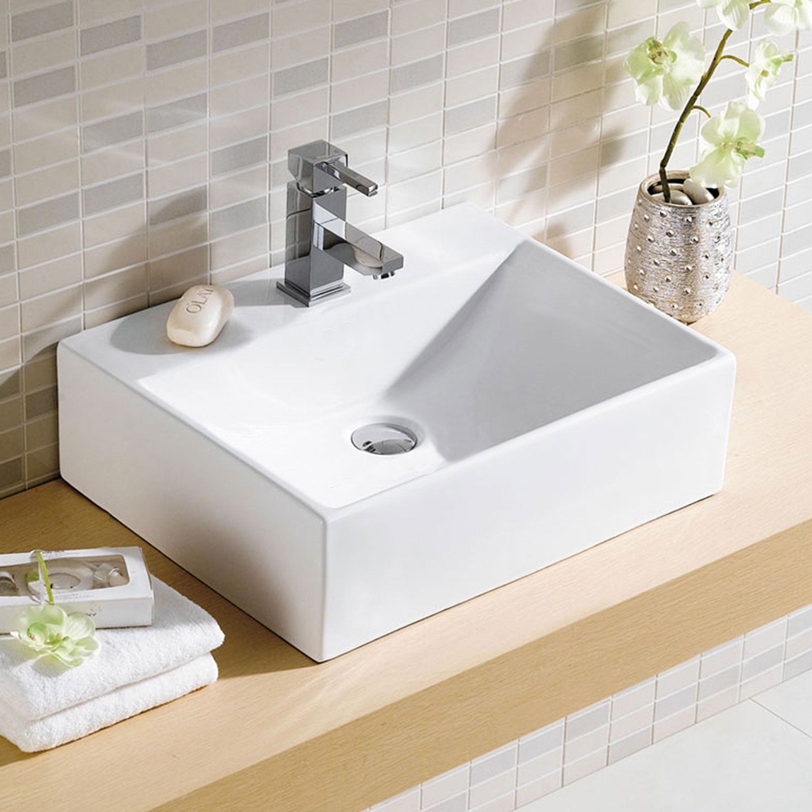 Tulla 363 x 270mm Cloakroom Rectangle Counter Top Basin Sink