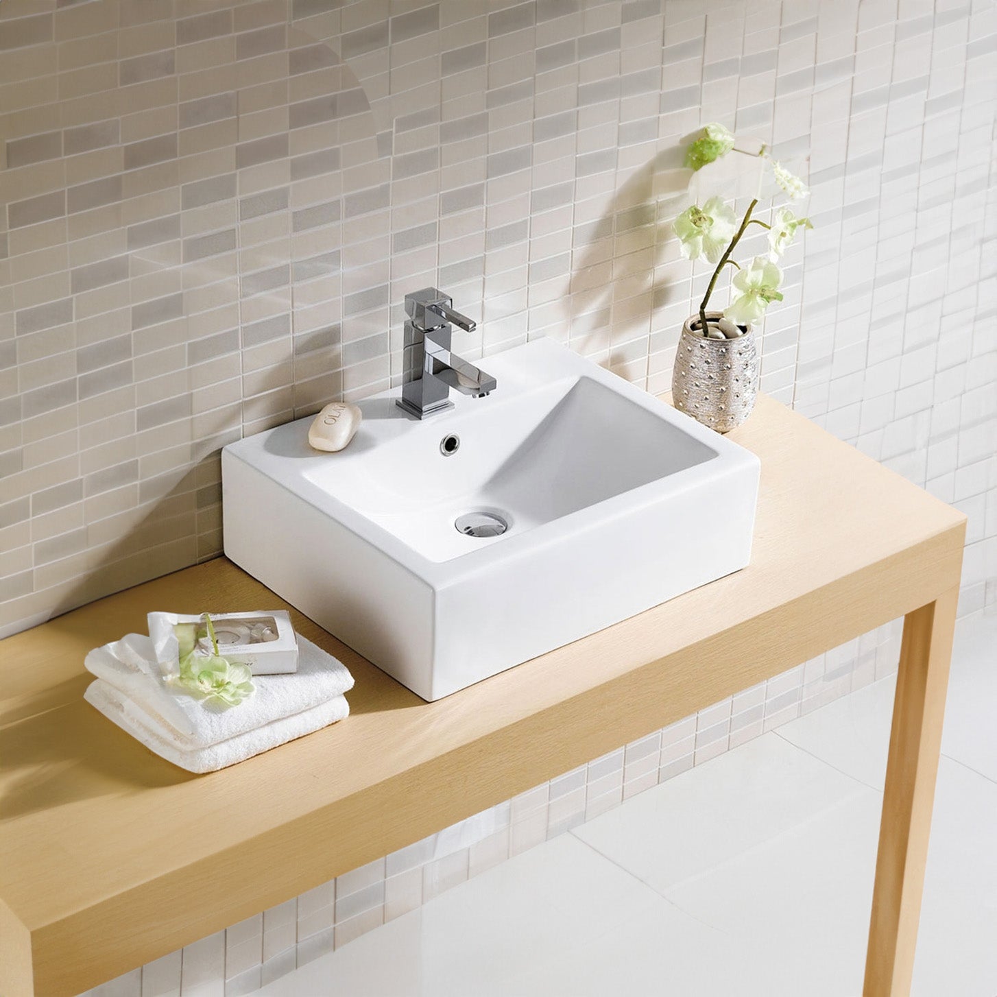 Tulla 363 x 270mm Cloakroom Rectangle Counter Top Basin Sink