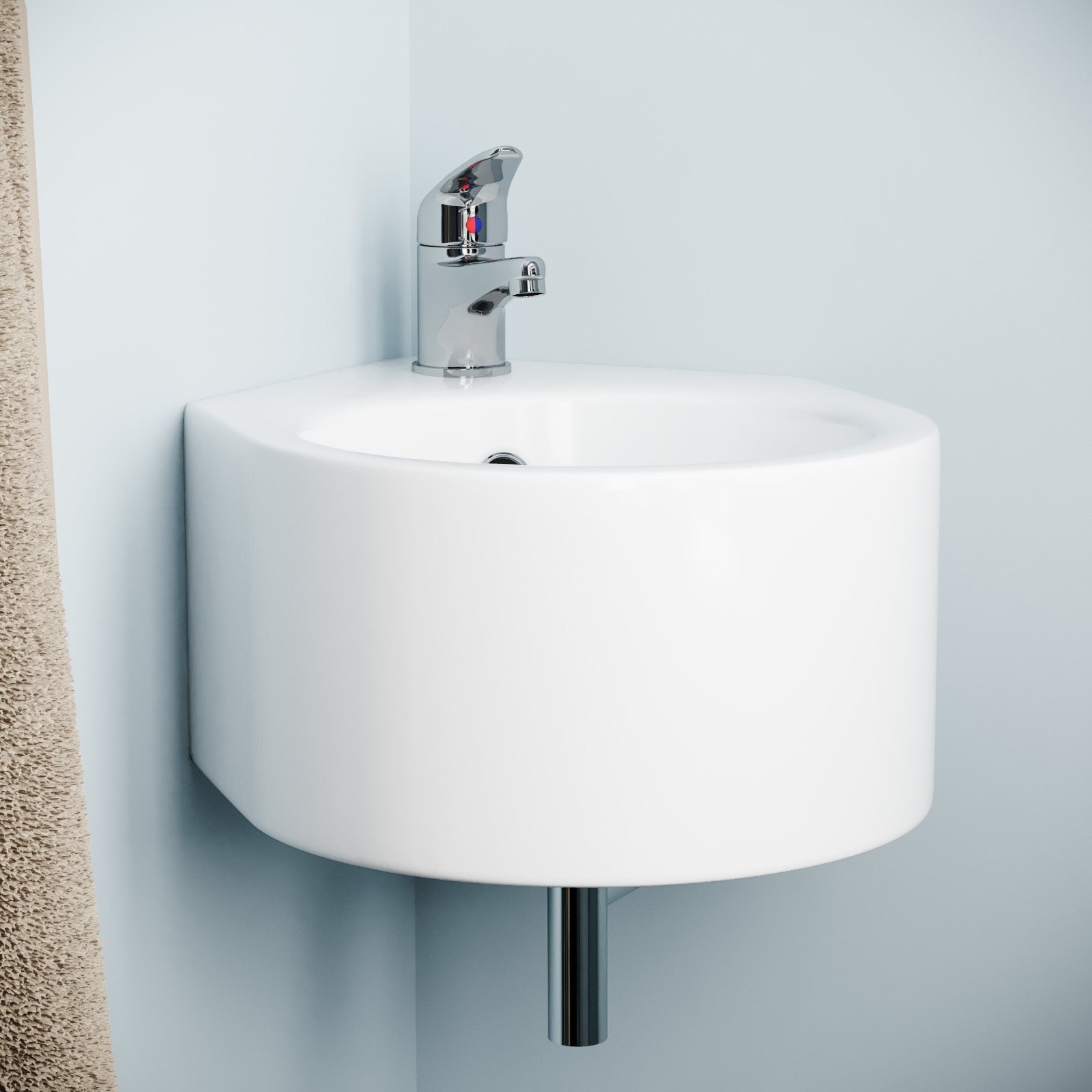 Wall Hung Cloakroom 310mm Basin with Waterfall Mono Tap & Waste