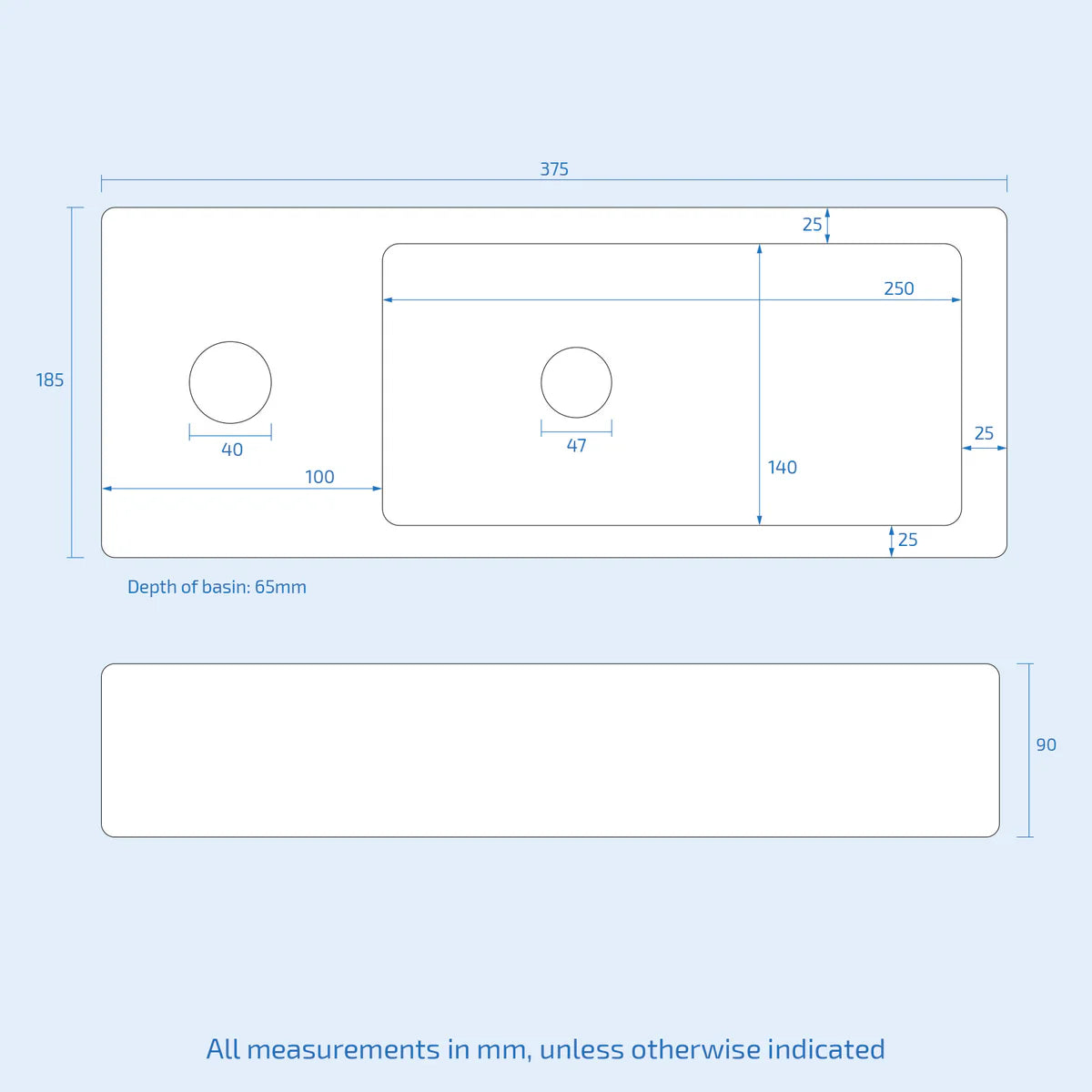 White Round Close Coupled Toilet with Cloakroom LH 360mm Wall Hung Basin