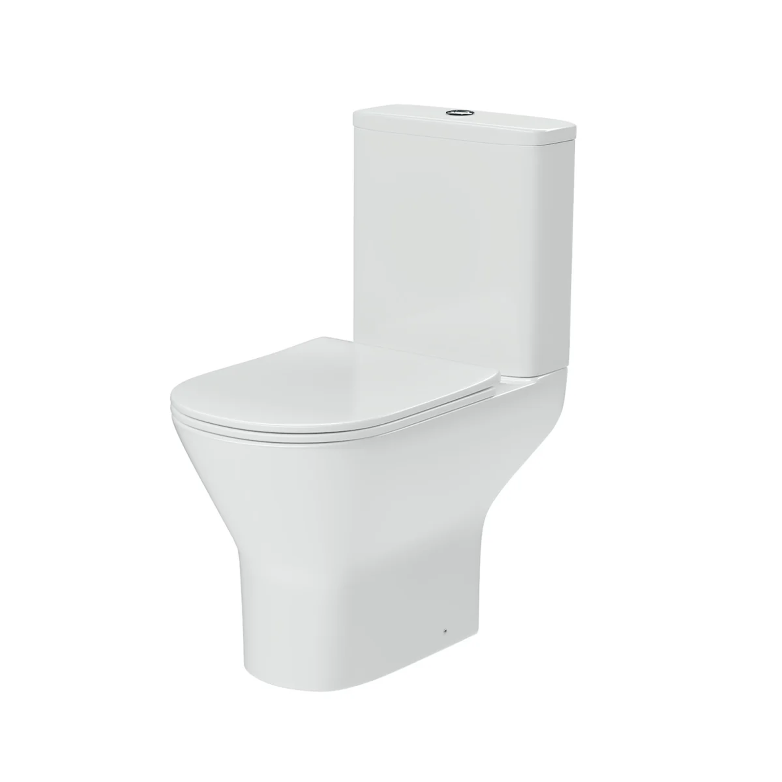 Tulla Cloakroom Quarter Circle Corner Basin & Theo Contemporary Rimless Close Coupled Toilet Set