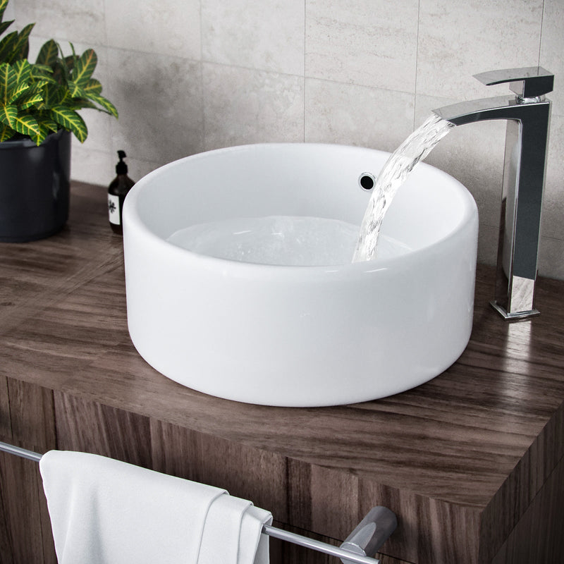 Merton 800mm Dark Grey Freestanding Countertop Vanity Basin Unit 2-Drawer Cabinet with 410mm Modern Round White Countertop Basin