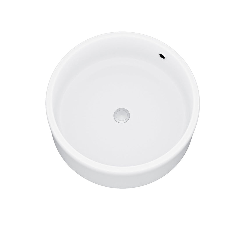 Merton 800mm Dark Grey Freestanding Countertop Vanity Basin Unit 2-Drawer Cabinet with 410mm Modern Round White Countertop Basin