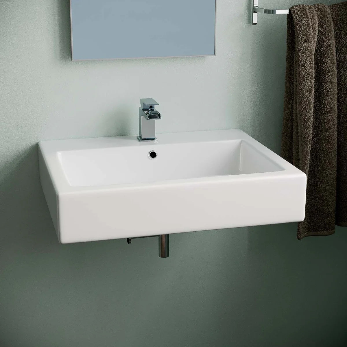 Lomond White 570mm Wall Hung Rectangle Basin