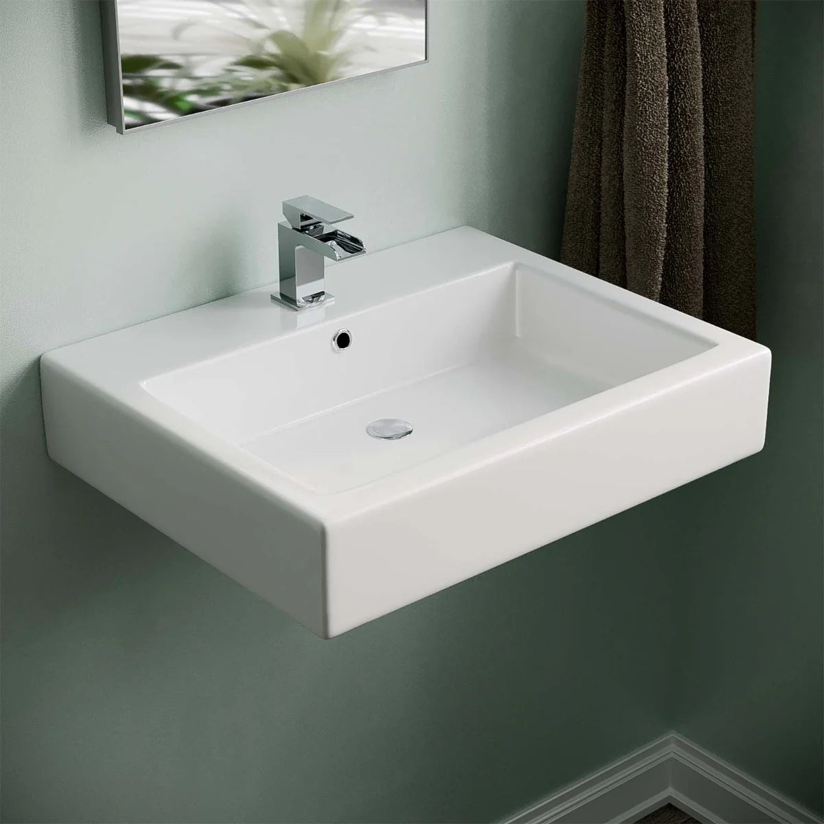 Lomond White 570mm Wall Hung Rectangle Basin