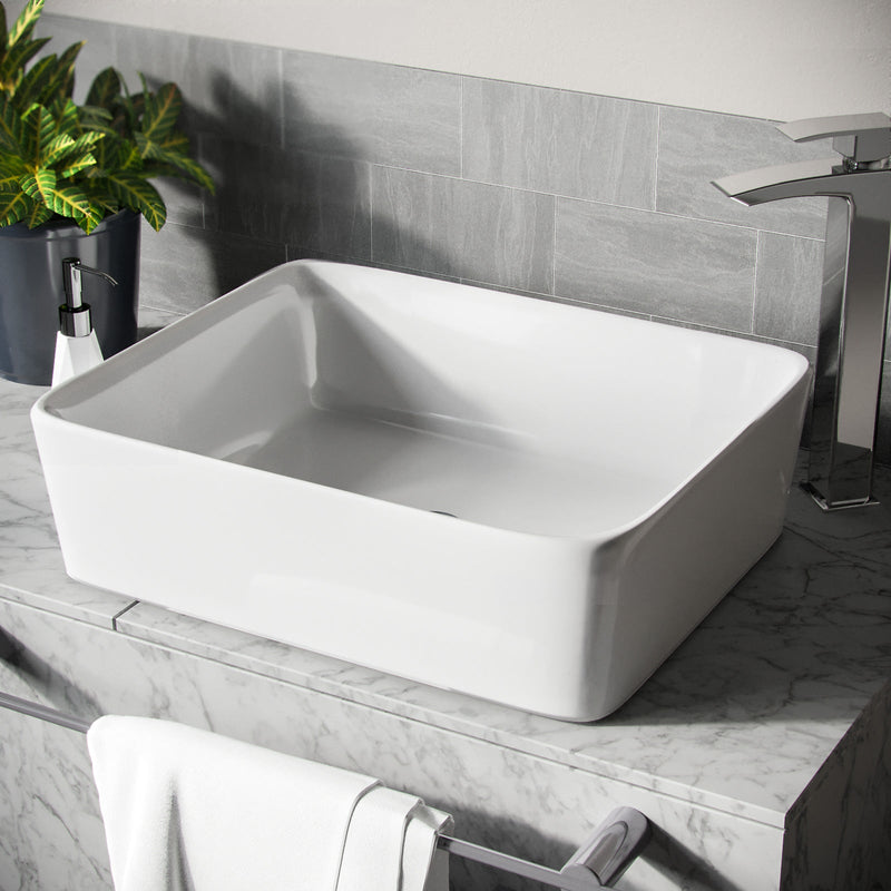 Merton 800mm Dark Grey Freestanding Countertop Vanity Basin Unit 2-Drawer Cabinet with 485mm Rectangle White Countertop Basin